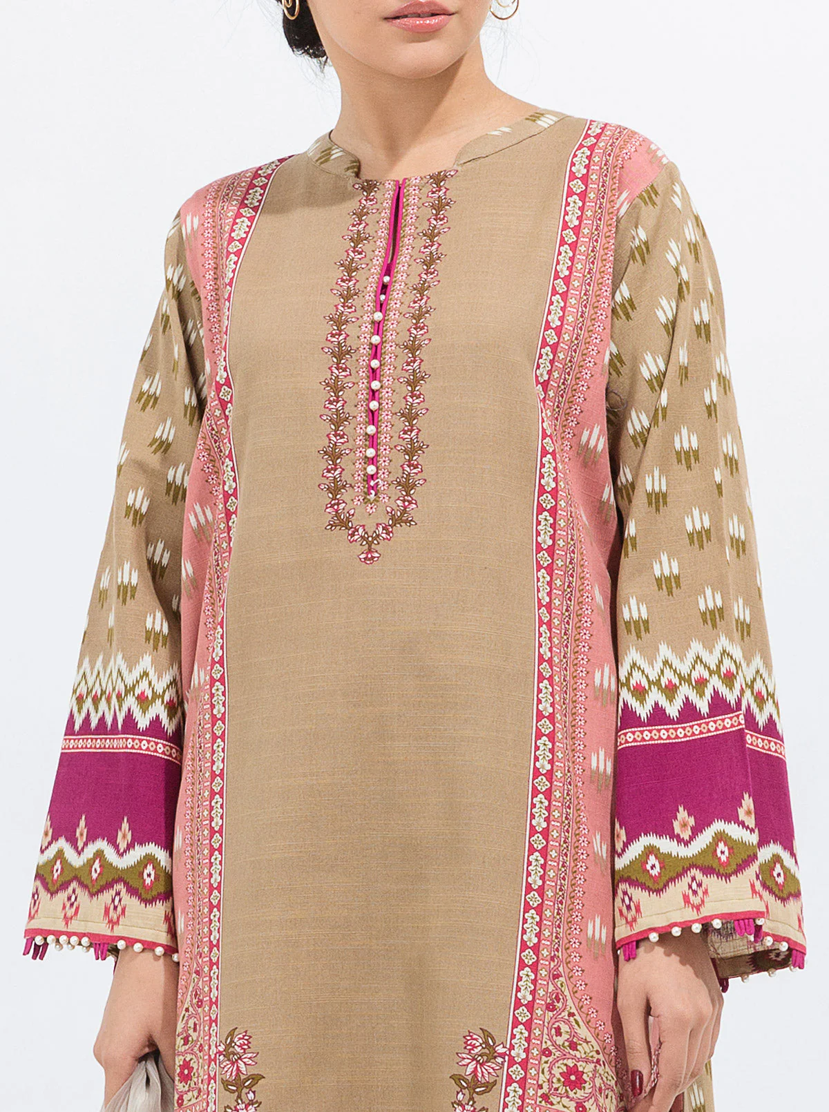 3 PIECE - PRINTED KHADDAR SUIT - DELICATE VINTAGE - Image 5