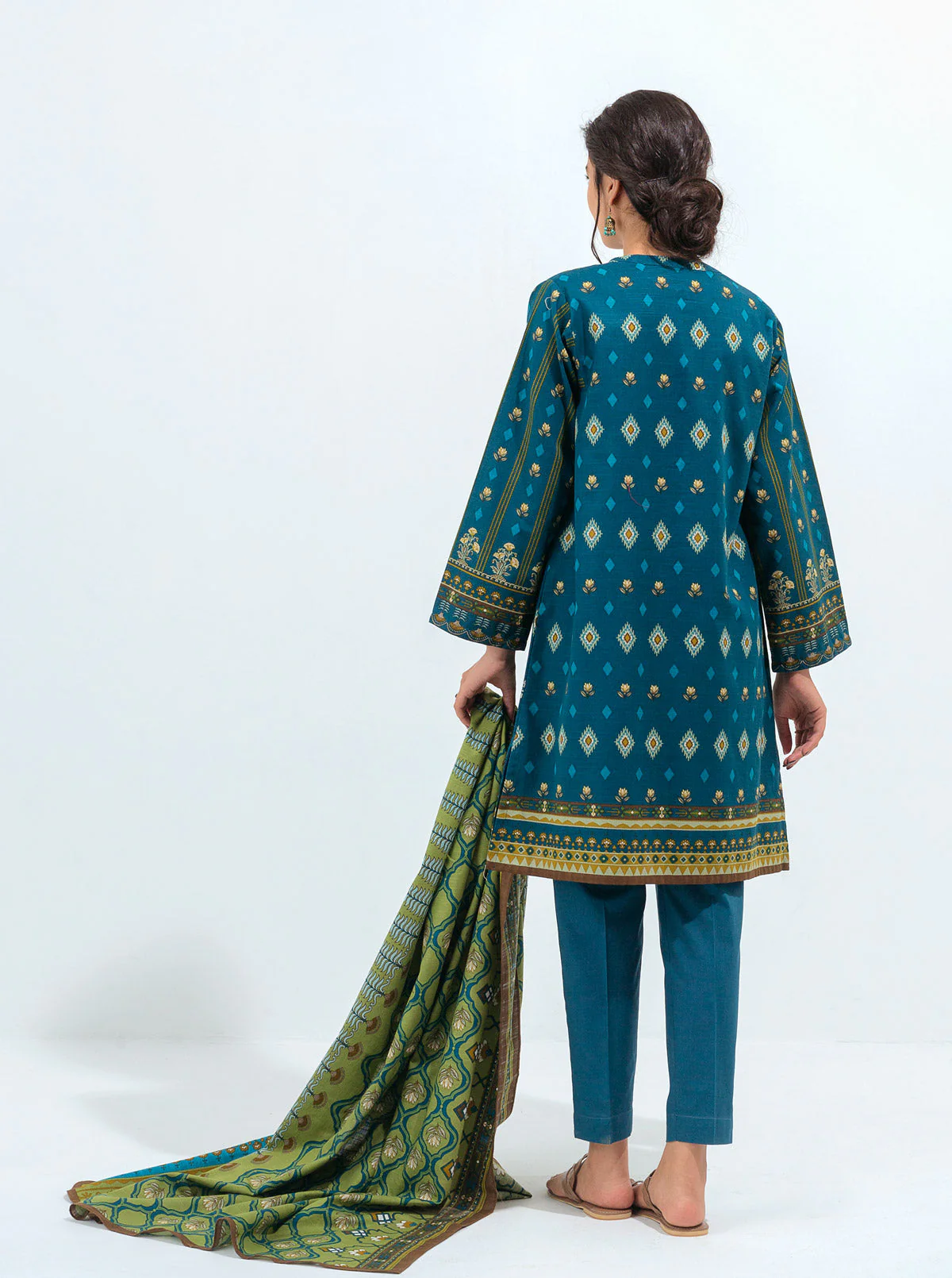 3 PIECE - PRINTED KHADDAR SUIT - INDIGO OPAL - Image 6