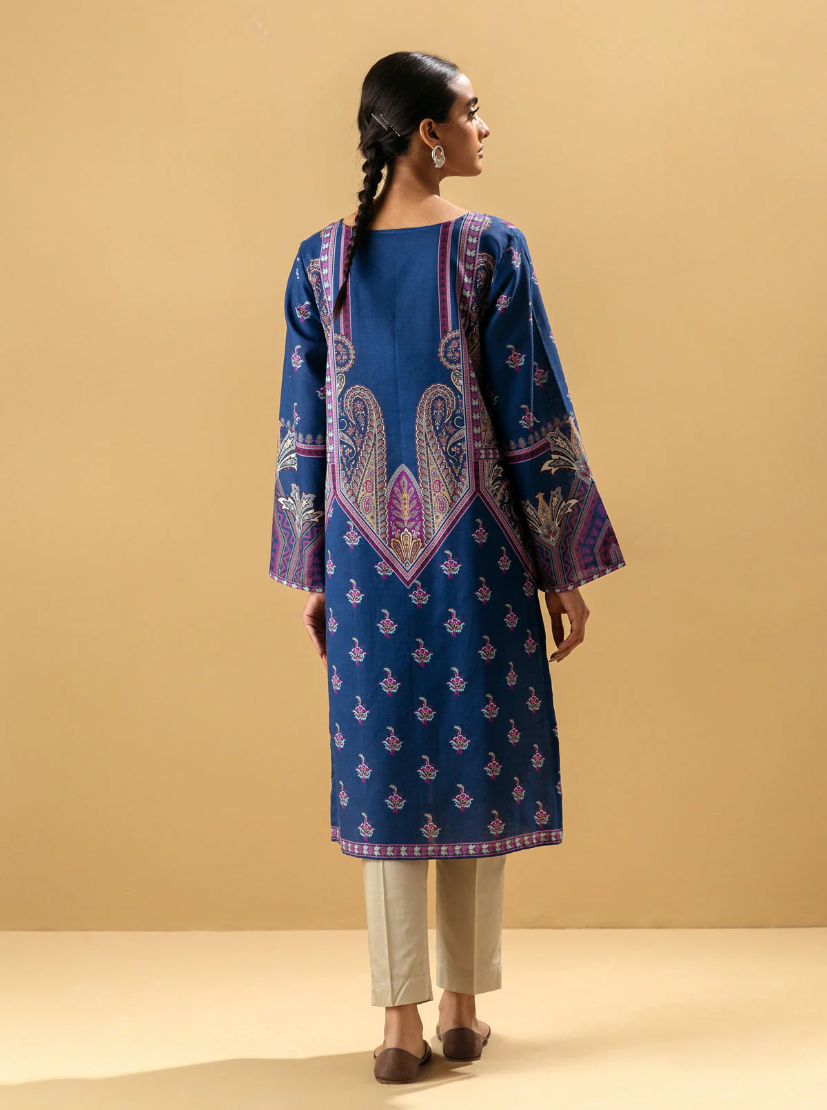 1 PIECE - PRINTED KHADDAR SHIRT - SILVER SLATE - Image 4