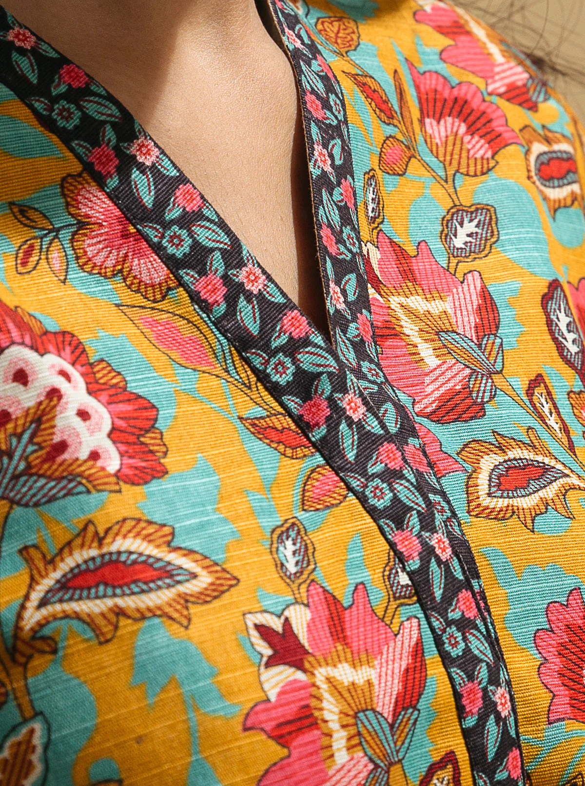 2 PIECE - PRINTED KHADDAR SUIT - YELLOW PEONIES - Image 4