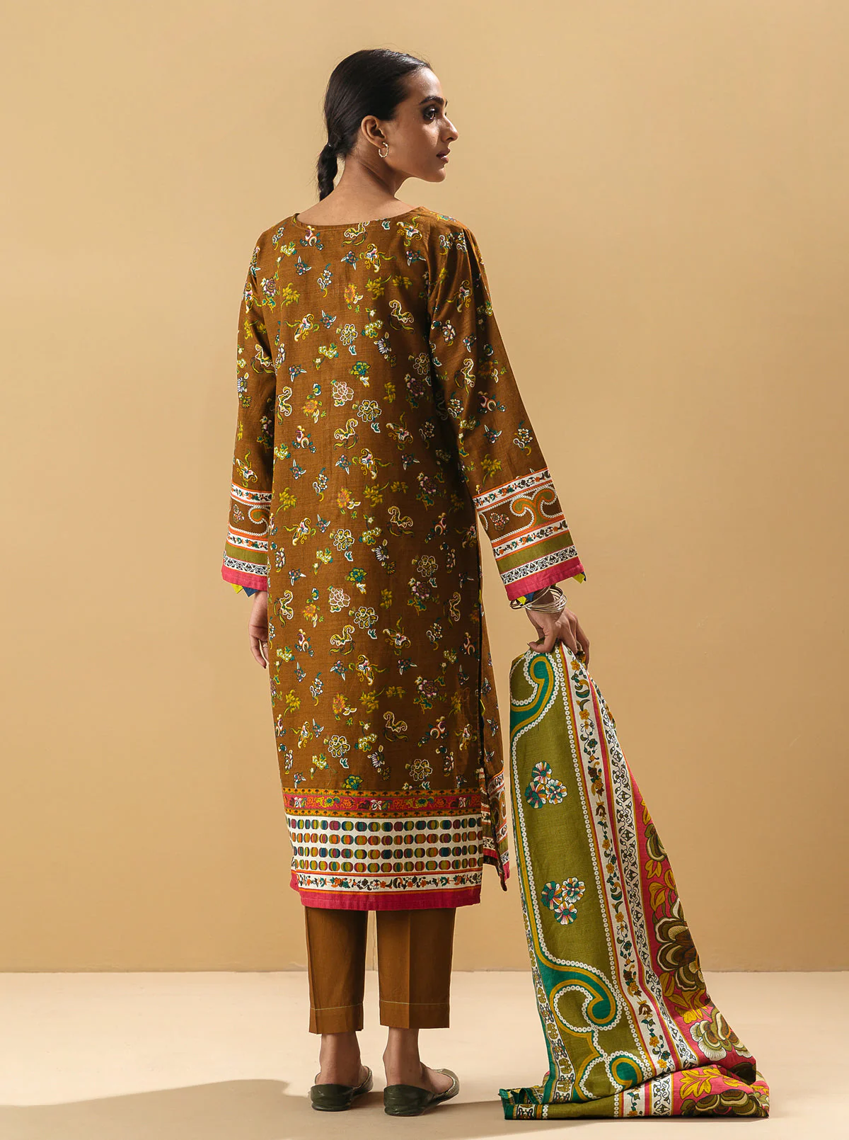 3 PIECE - EMBROIDERED KHADDAR SUIT - ARCADION - Image 5