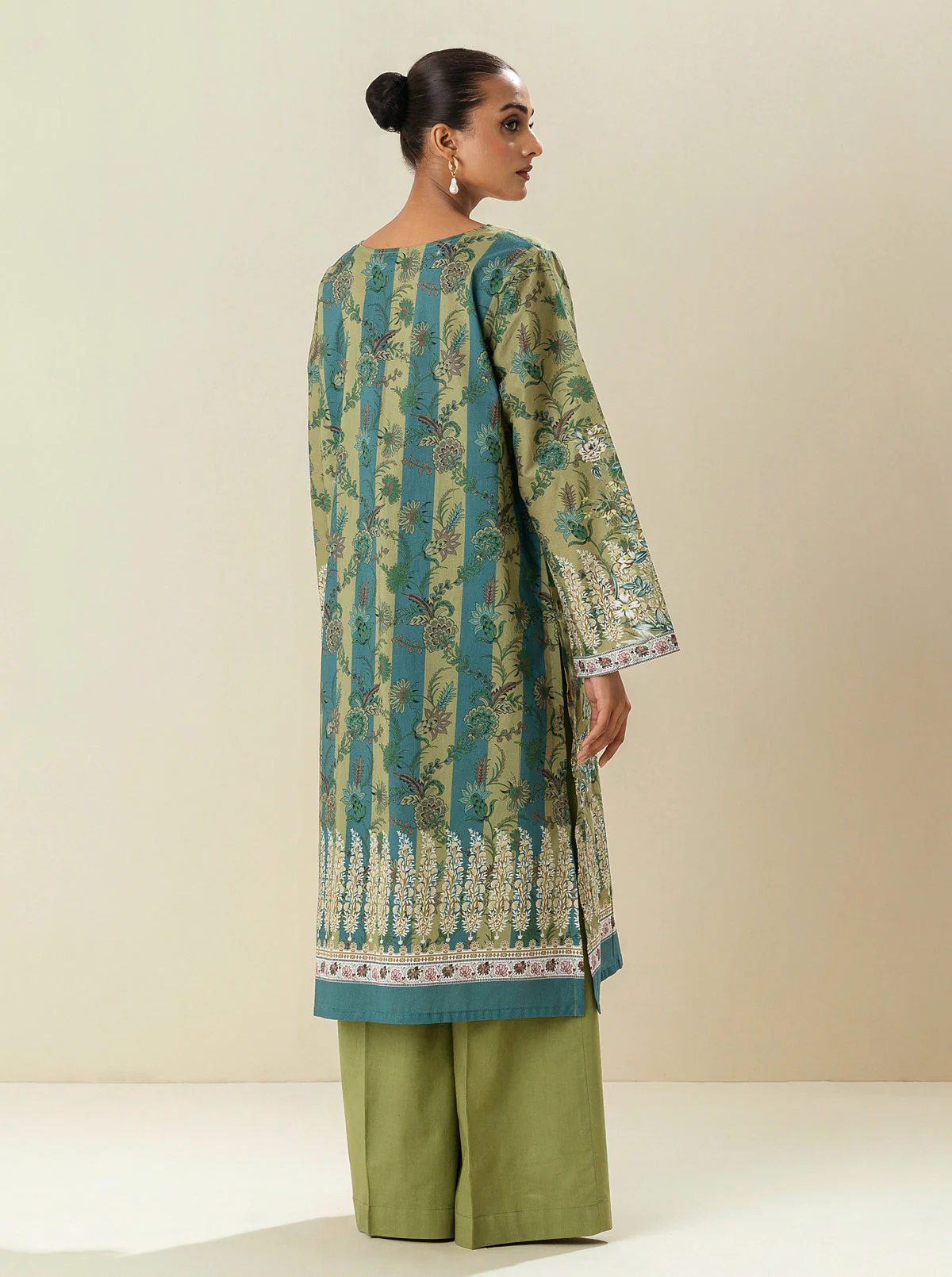 1 PIECE - PRINTED CAMBRIC SHIRT - SCALLION MEADOW - Image 2
