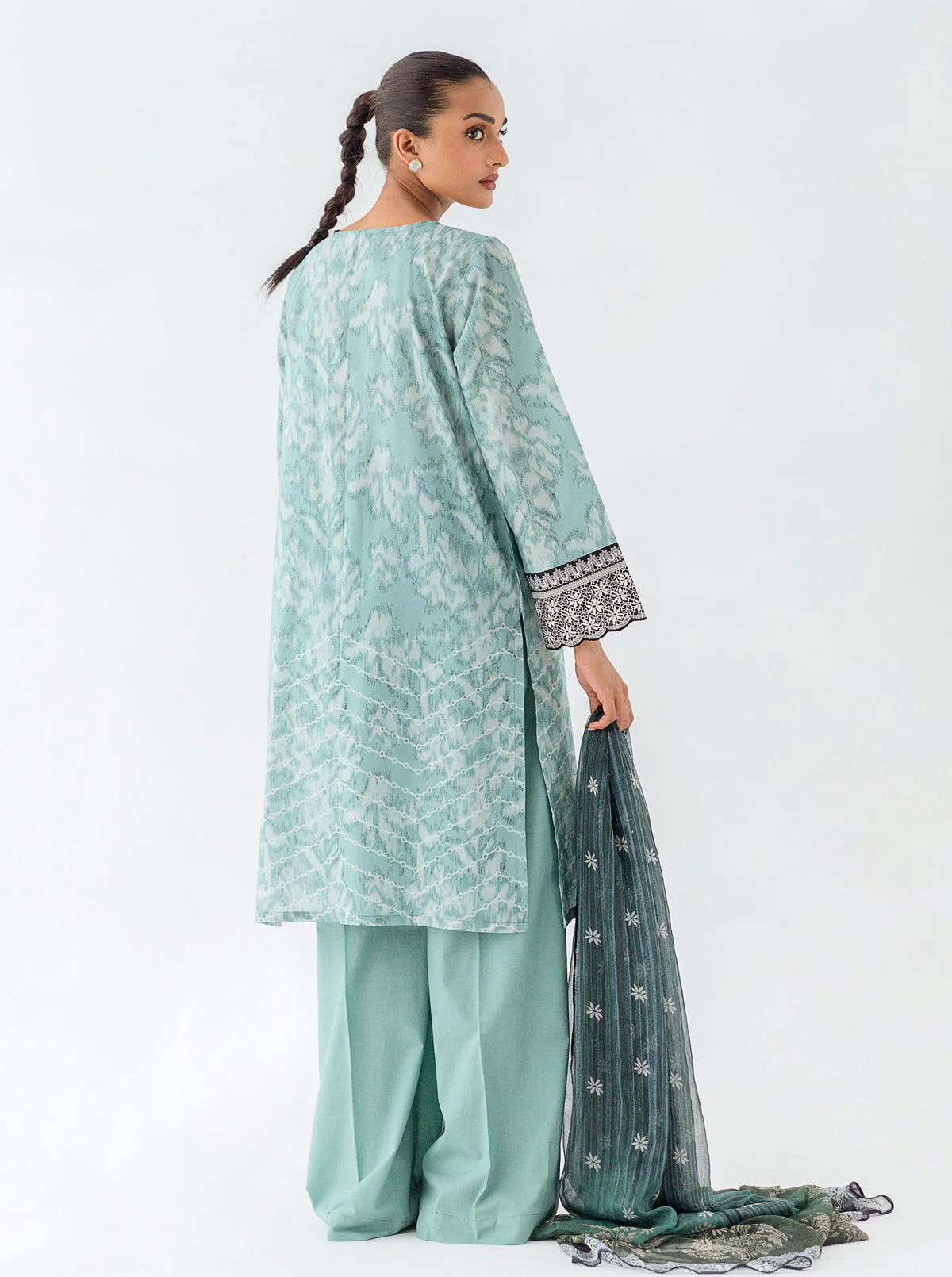 2 PIECE - EMBROIDERED CAMBRIC SUIT - SEA FOAM - Image 3