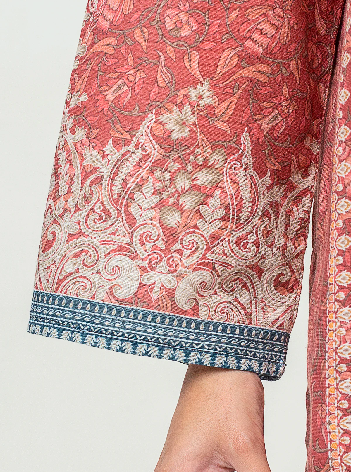 3 PIECE PRINTED KHADDAR SUIT-DUSKY ORCHID (UNSTITCHED) - Image 5