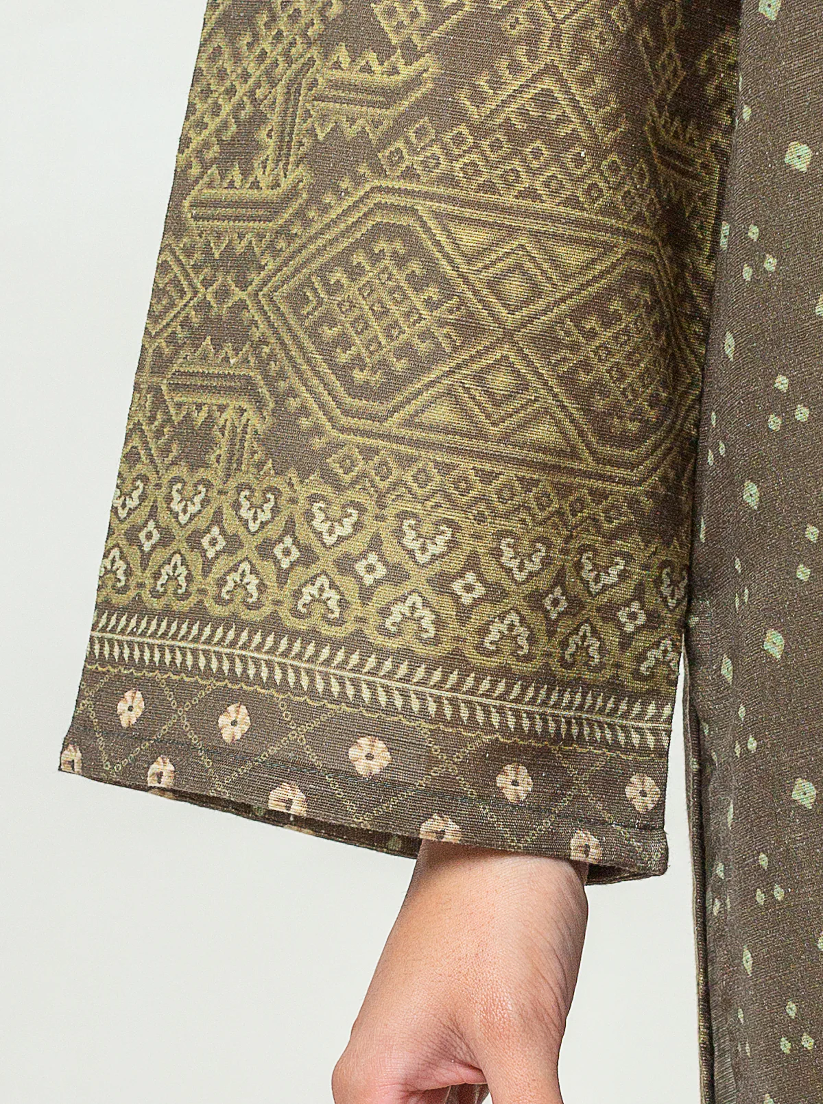 3 PIECE PRINTED KHADDAR SUIT-GREEN HERITAGE (UNSTITCHED) - Image 5