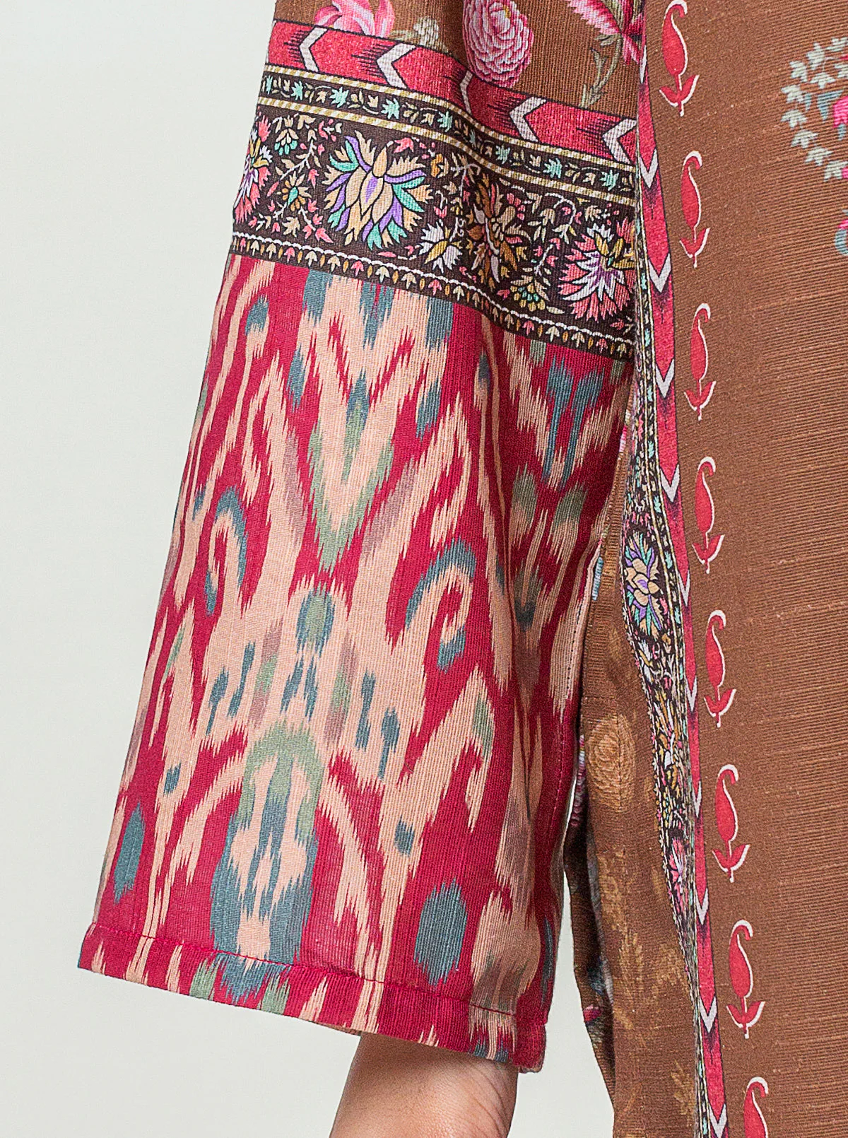 3 PIECE - PRINTED KHADDAR SUIT - DIVINE PLUM - Image 5