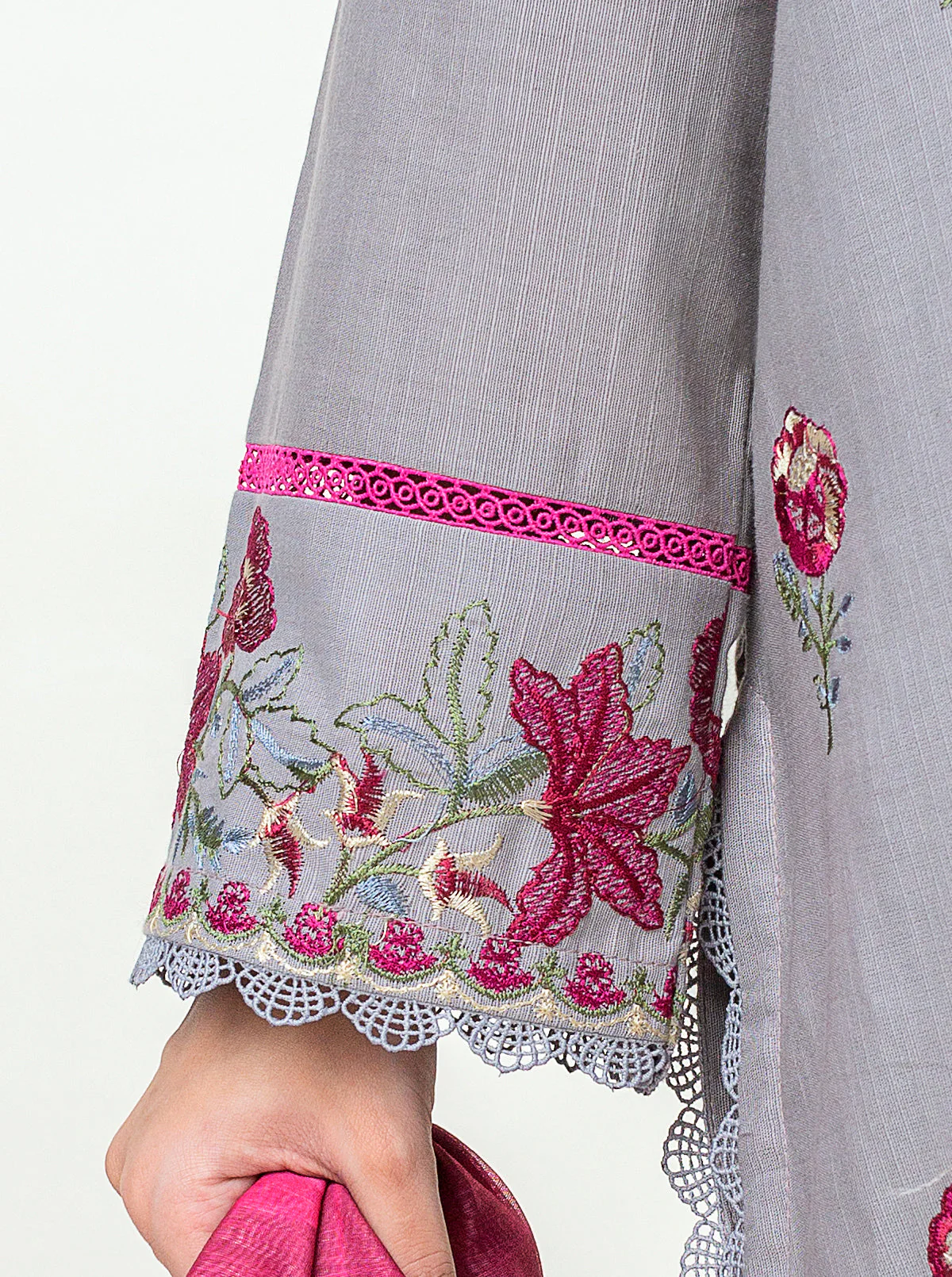 3 PIECE - EMBROIDERED KHADDAR SUIT - COOL WINTER DAY - Image 5