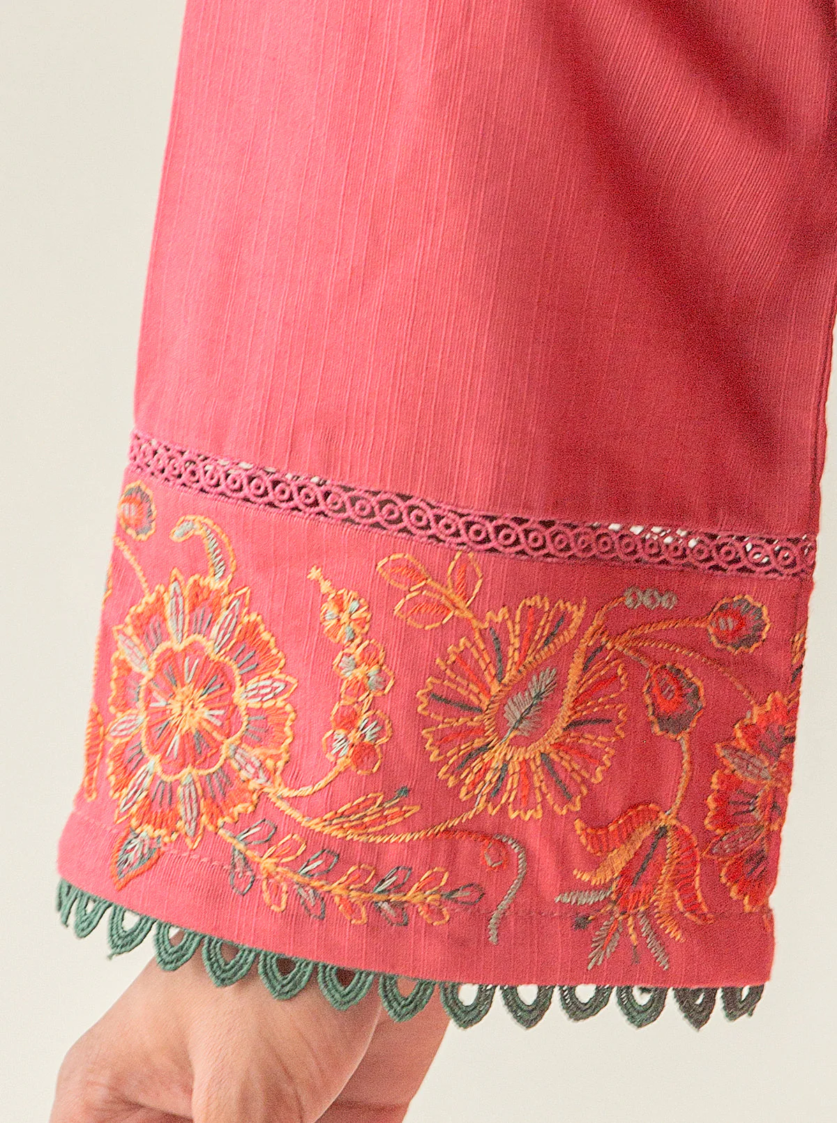 3 PIECE - EMBROIDERED KHADDAR SUIT - GRAND LOTUS - Image 5