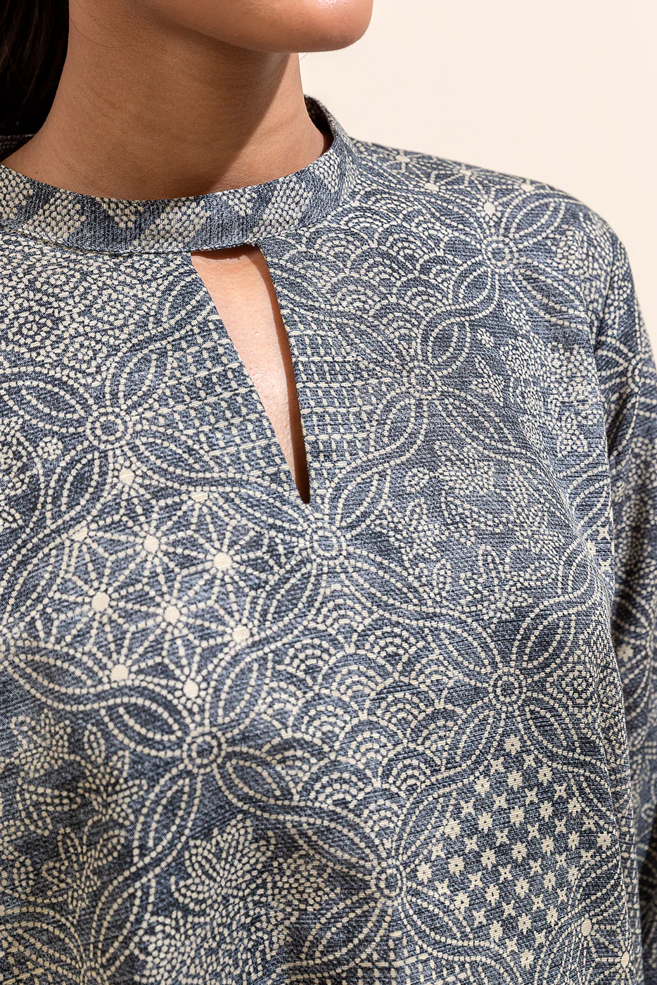 2 PIECE PRINTED KHADDAR SUIT-CELESTIAL FLINT (UNSTITCHED) - Image 4