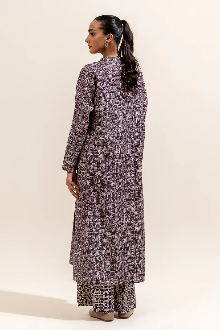 2 PIECE PRINTED KHADDAR SUIT-MAGENTA MAZE (UNSTITCHED) - Image 3