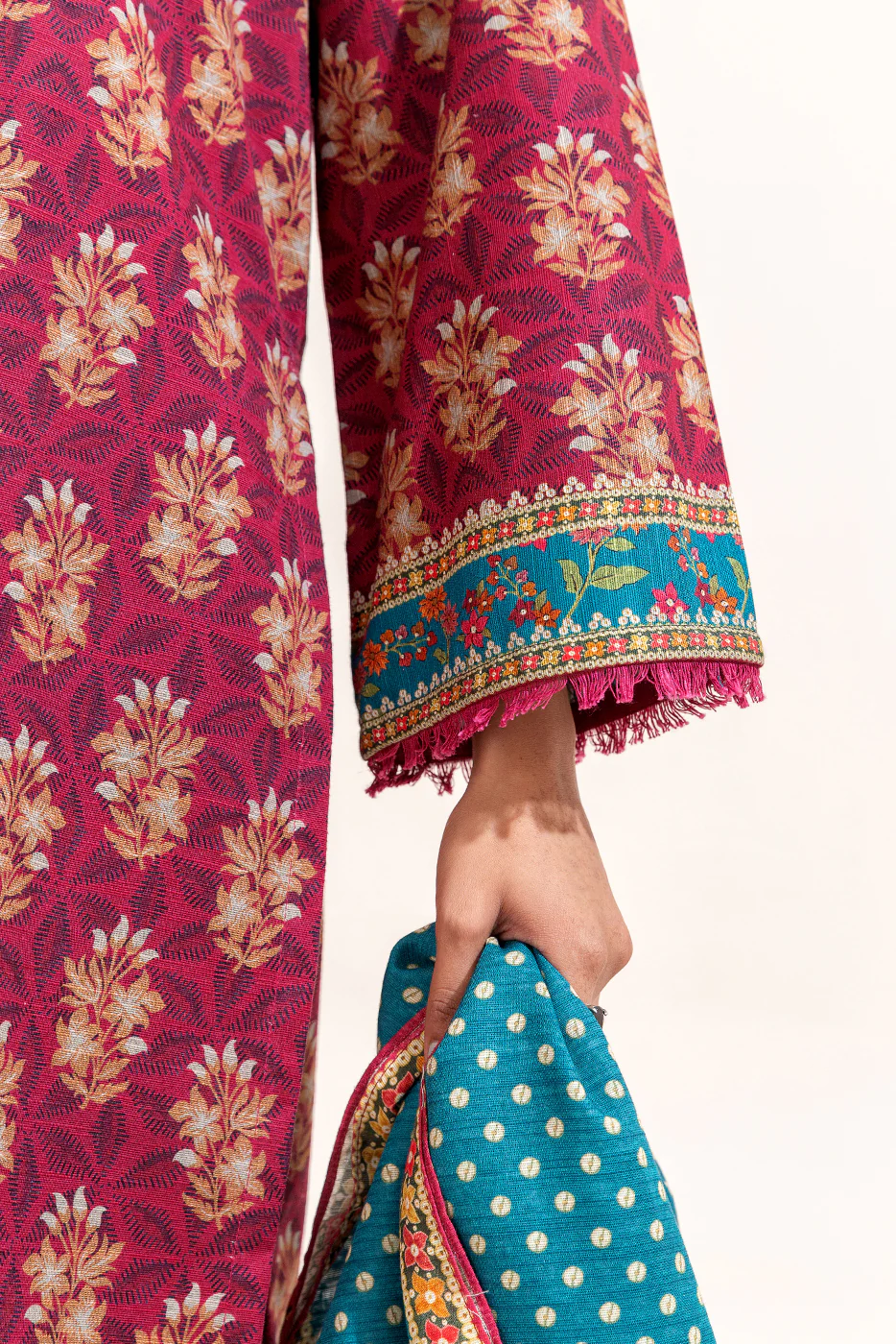 3 PIECE PRINTED KHADDAR SUIT-MULBERRY FERN (UNSTITCHED) - Image 3