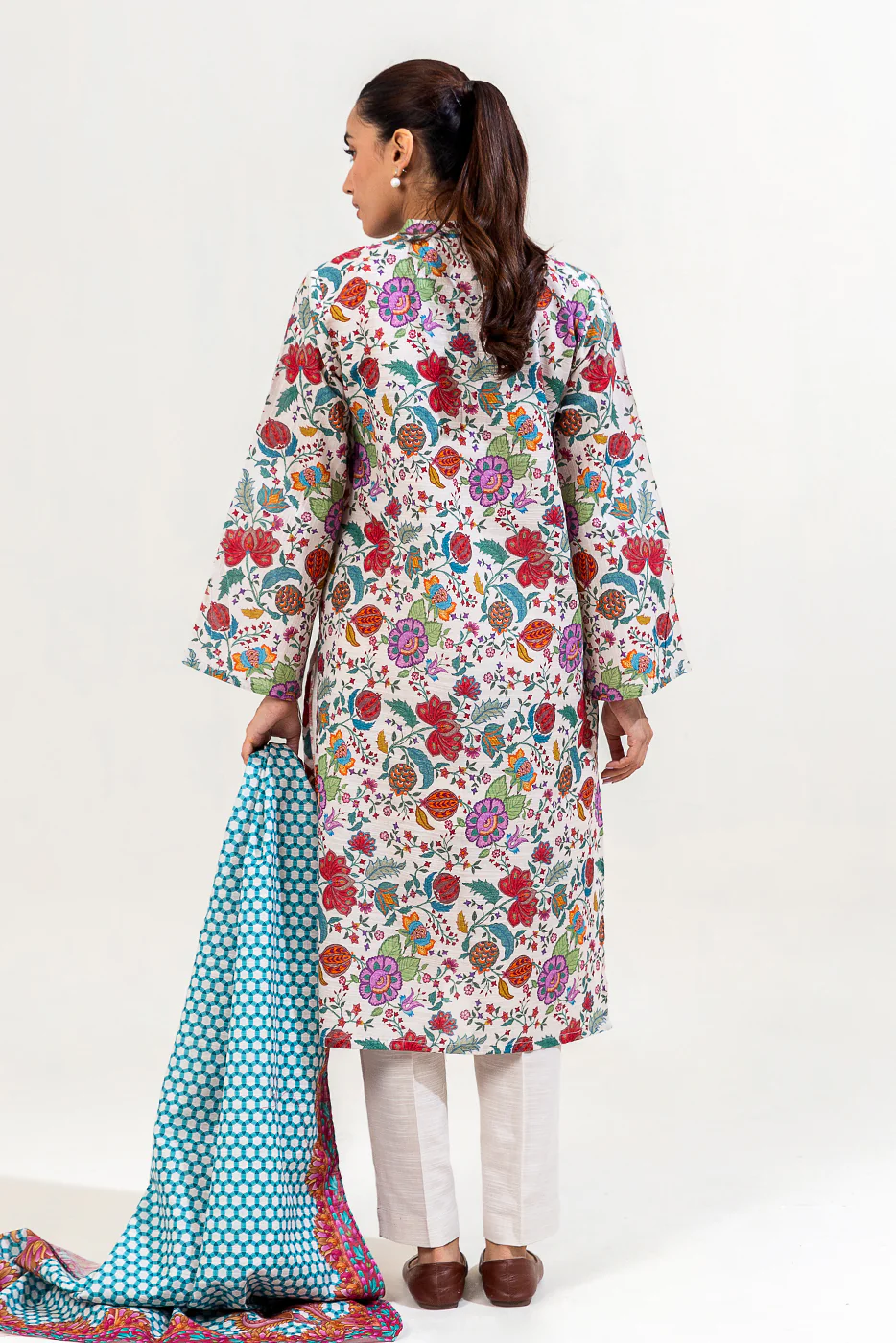 3 PIECE PRINTED KHADDAR SUIT-LINEN GLOOM (UNSTITCHED) - Image 3