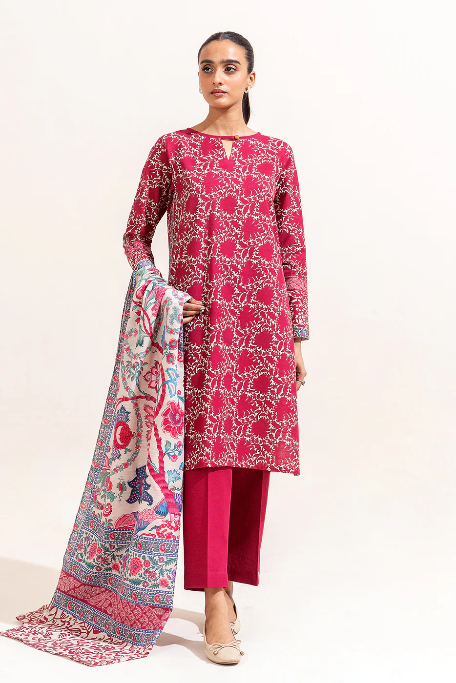3 PIECE PRINTED KHADDAR SUIT-THISTLE GARDEN (UNSTITCHED) - Image 3