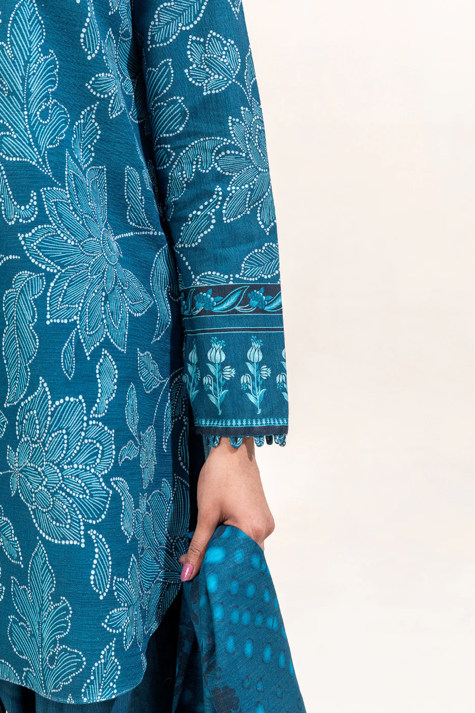 3 PIECE PRINTED KHADDAR SUIT-AEGAN HAVEN (UNSTITCHED) - Image 4