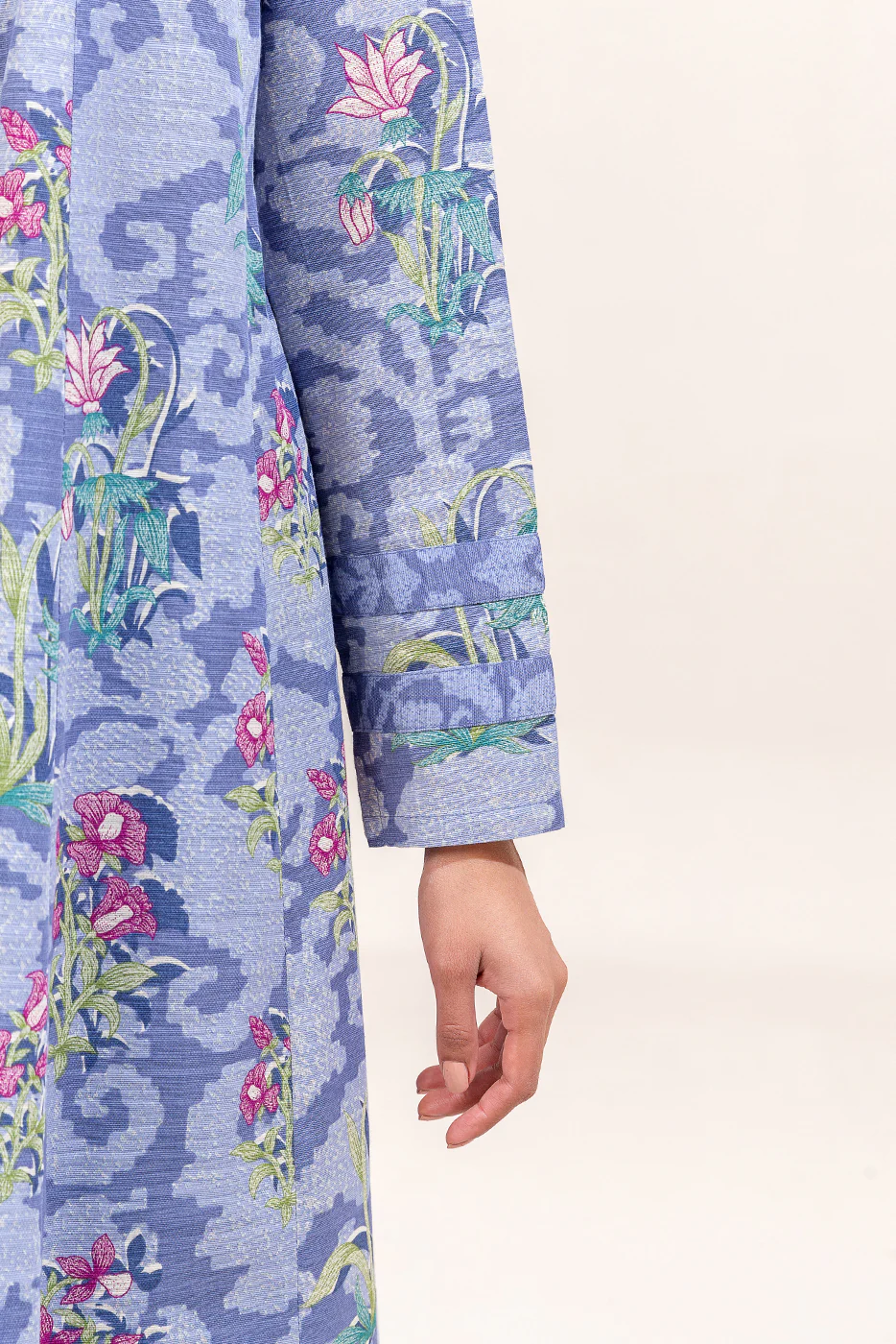 2 PIECE PRINTED KHADDAR SUIT-FLINT HAZE (UNSTITCHED) - Image 6