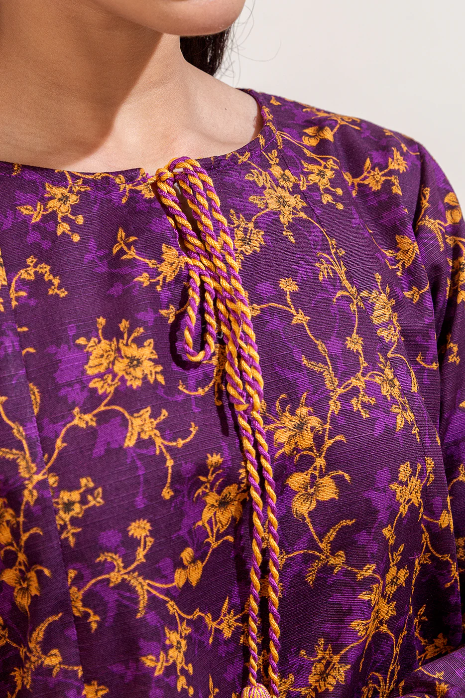 2 PIECE PRINTED KHADDAR SUIT-VINTAGE GLOW (UNSTITCHED) - Image 4