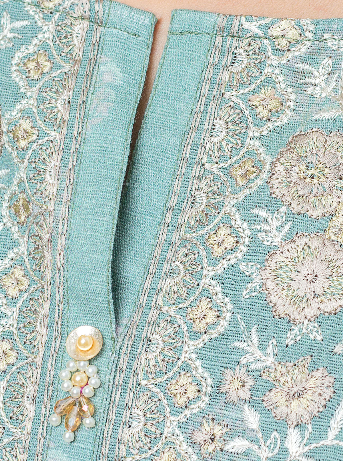 2 PIECE EMBROIDERED KHADDAR SUIT-SEA DECOR (UNSTITCHED) - Image 4