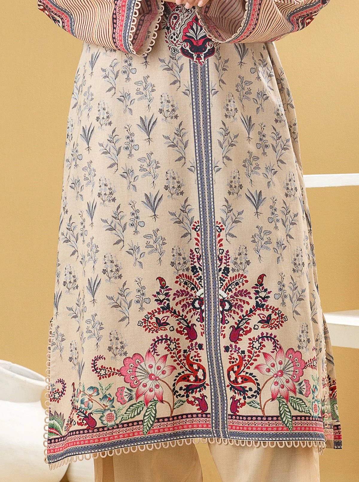 1 PIECE - PRINTED LAWN SHIRT - DELICATE BEIGE - Image 2