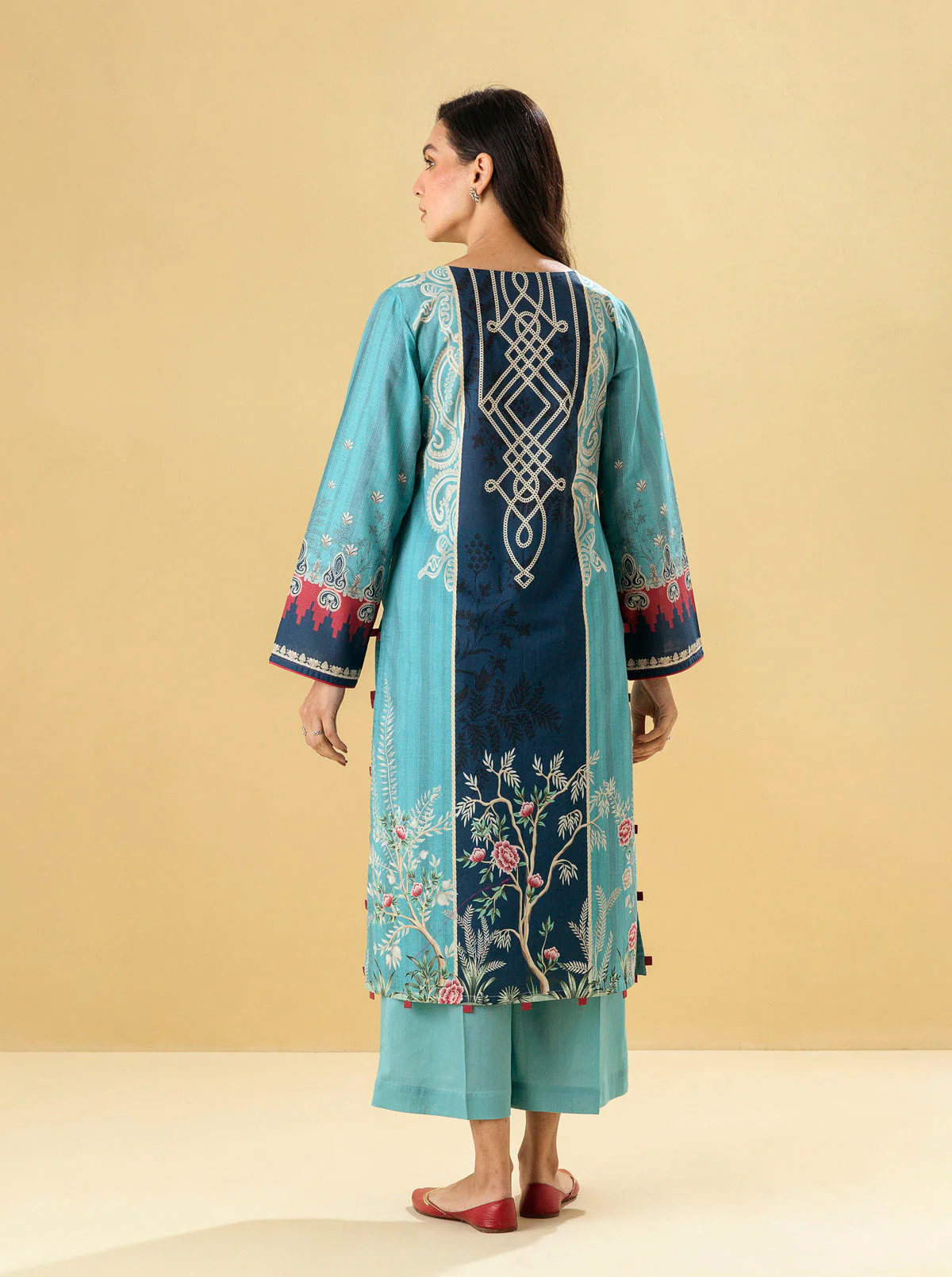 1 PIECE - PRINTED LAWN SHIRT - CELESTIAL BLUE - Image 4