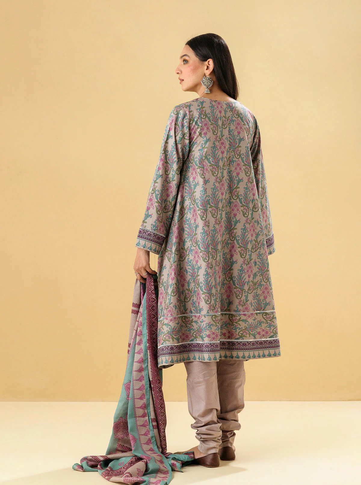 2 PIECE - PRINTED LAWN SUIT - GRAY DAWN - Image 6