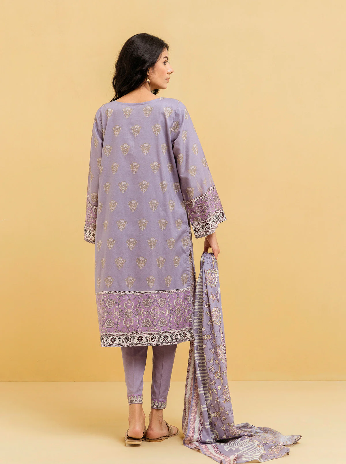 2 PIECE - PRINTED LAWN SUIT - ROYAL LILAC - Image 6
