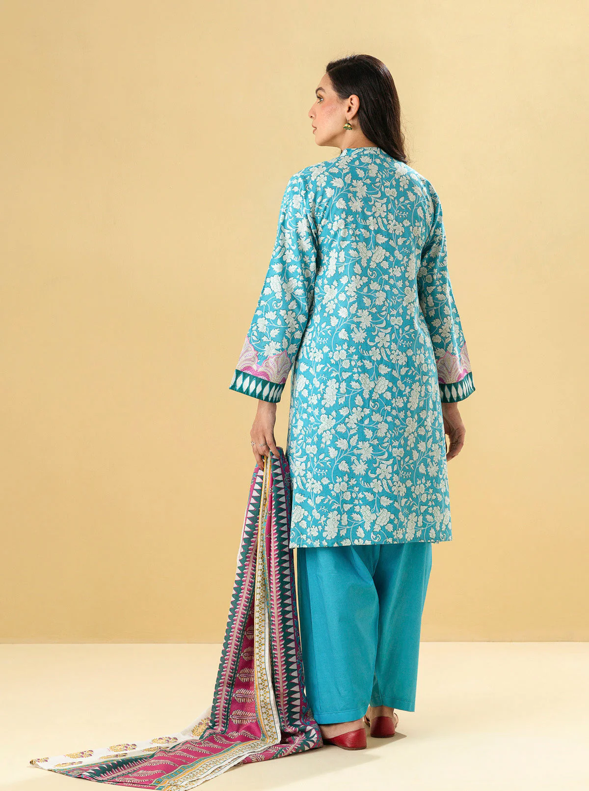3 PIECE - PRINTED LAWN SUIT - DELICATE FLORA - Image 6