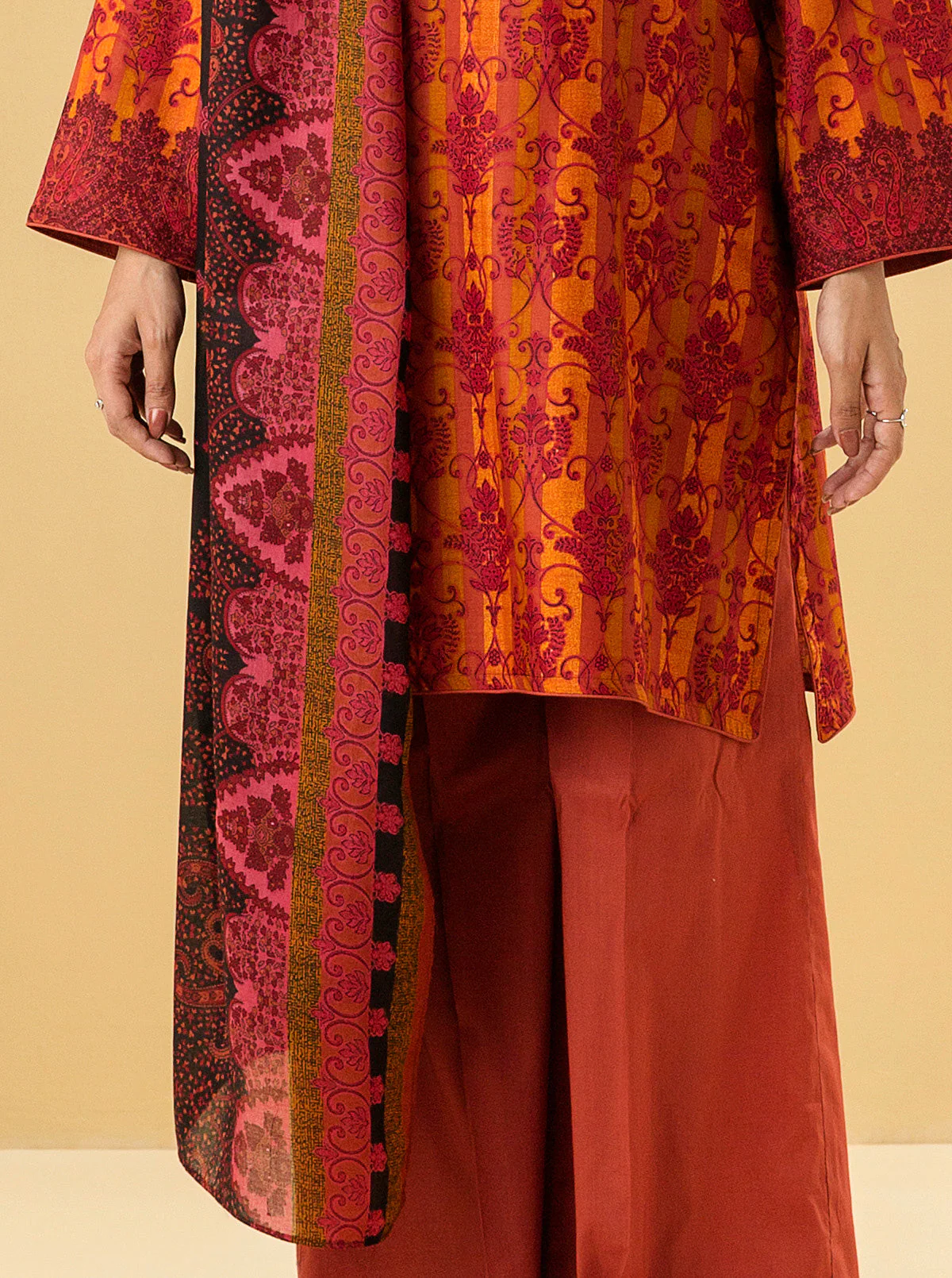 3 PIECE - PRINTED LAWN SUIT - ANTIQUE TREASURE - Image 2