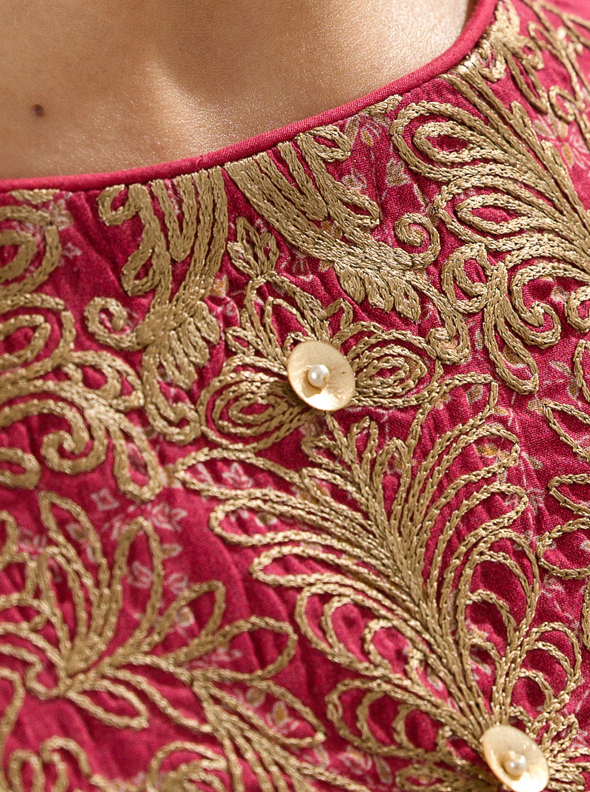 3 PIECE - EMBROIDERED LAWN SUIT - VIVID MAGENTA - Image 5