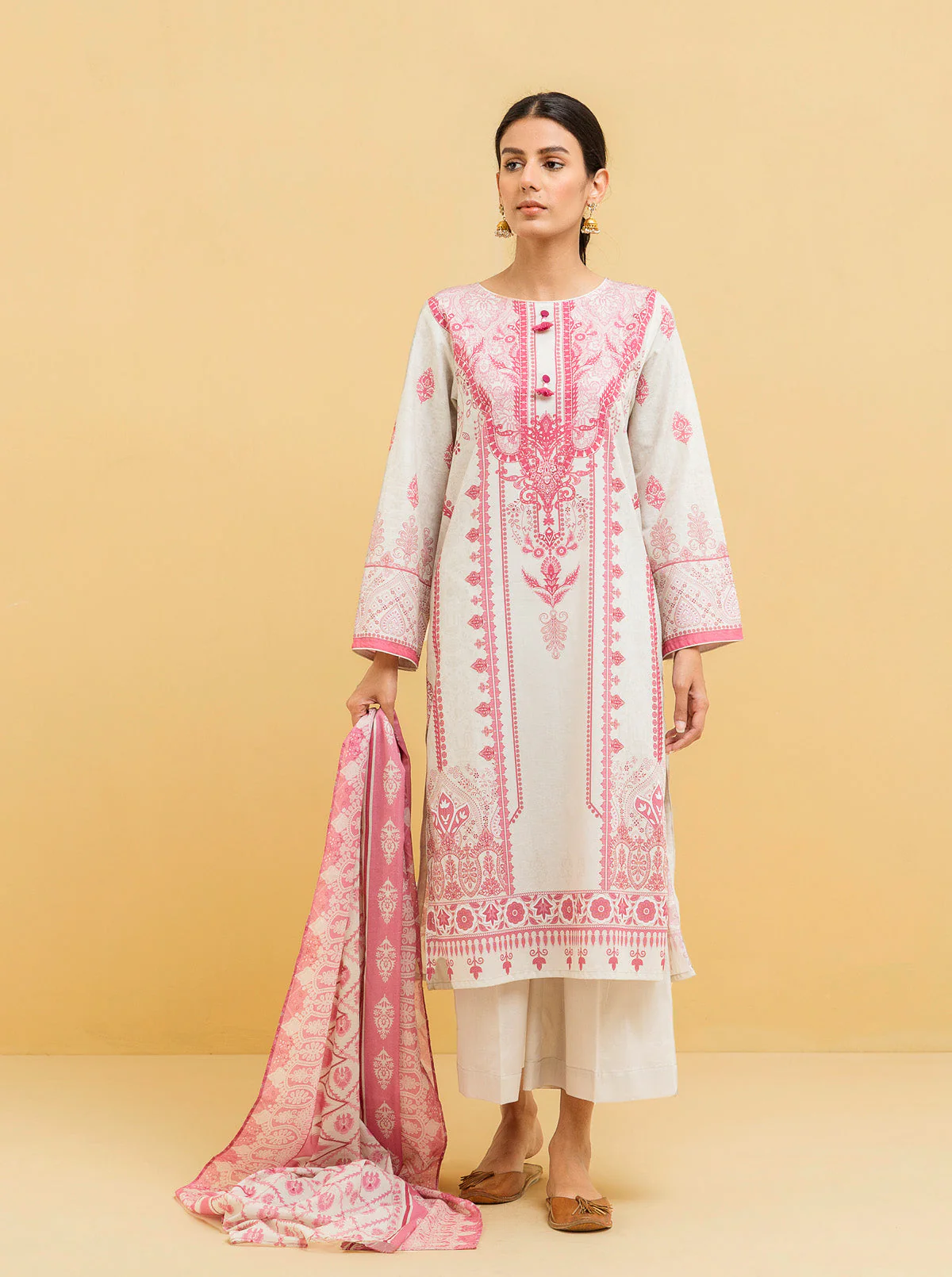 3 PIECE - PRINTED LAWN SUIT - QUARTZ PEARL - Image 3