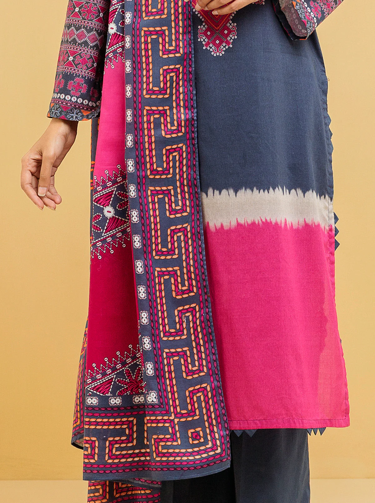 3 PIECE - PRINTED LAWN SUIT - BASHFUL BLUE - Image 2