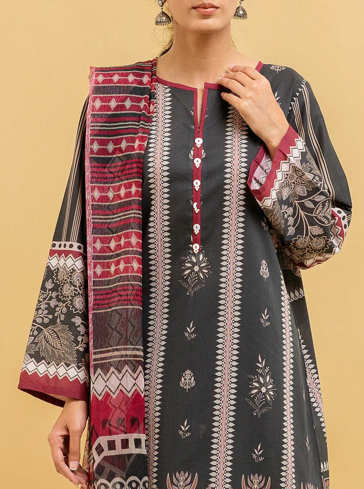 3 PIECE - PRINTED LAWN SUIT - GRACE GLORIA - Image 2