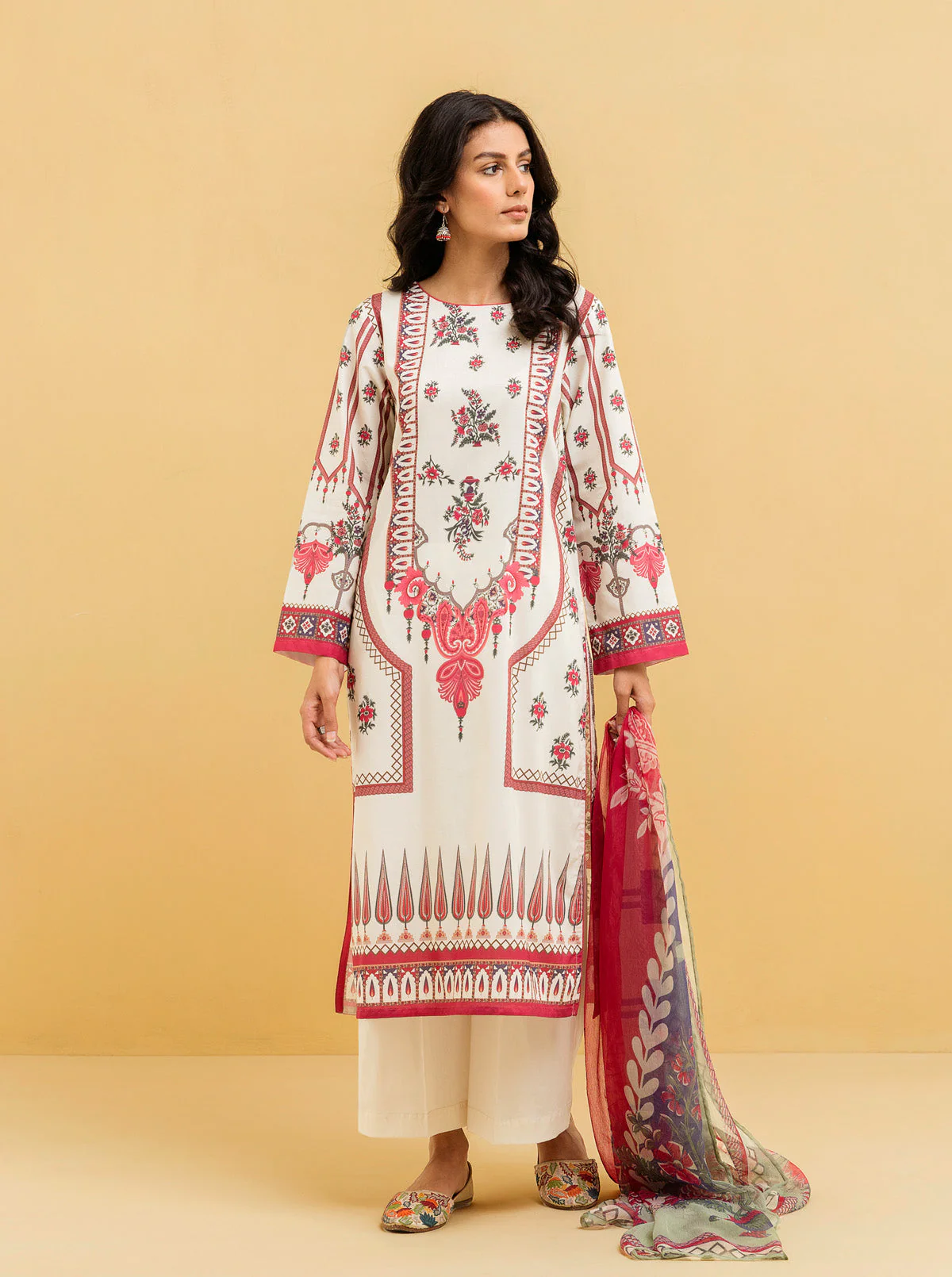 3 PIECE - PRINTED LAWN SUIT - SPRING DELIGHT - Image 3