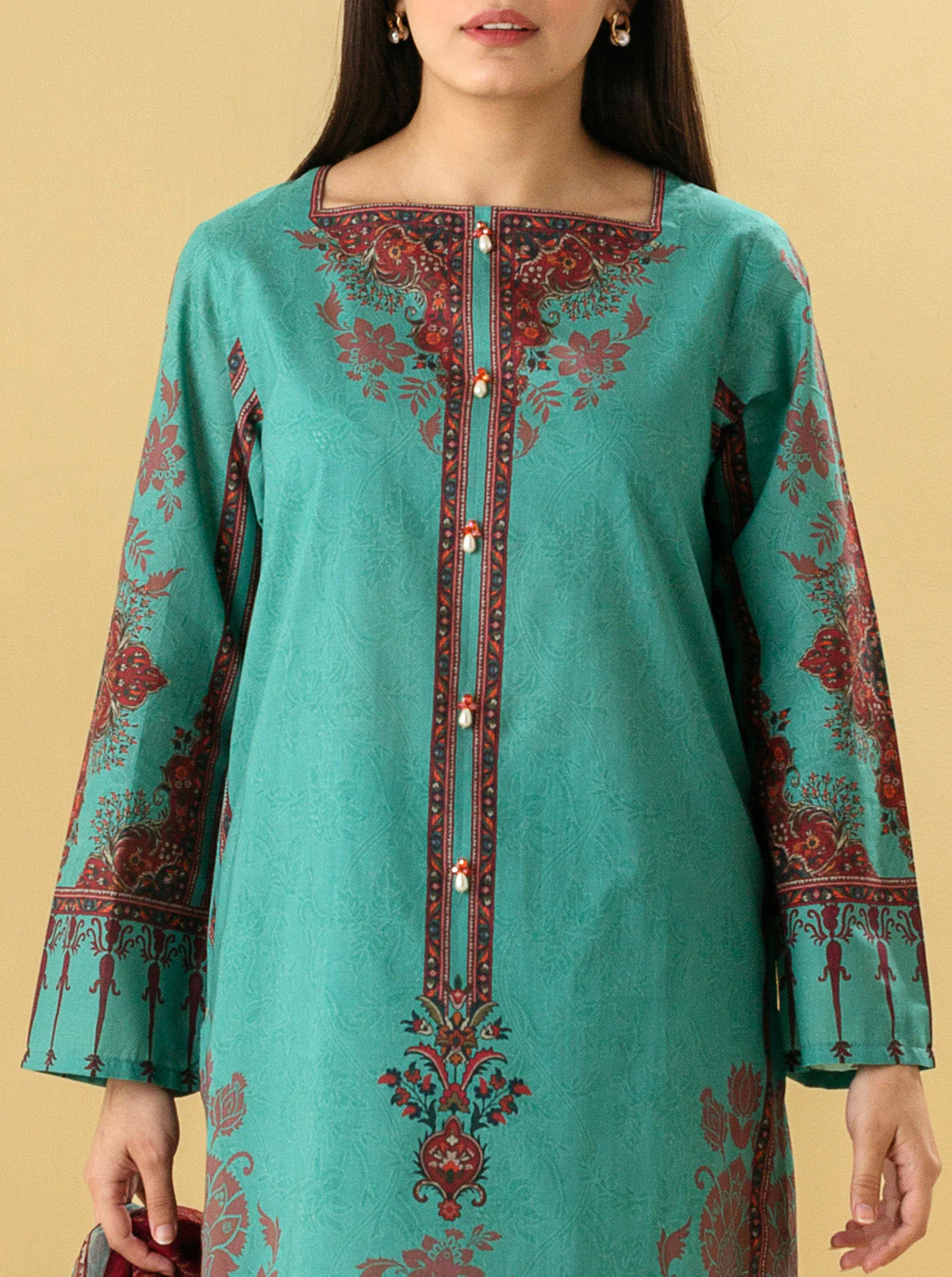 3 PIECE - PRINTED LAWN SUIT - TRIBAL CHIC - Image 4