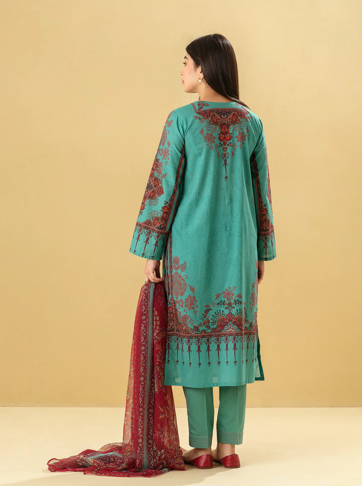 3 PIECE - PRINTED LAWN SUIT - TRIBAL CHIC - Image 6
