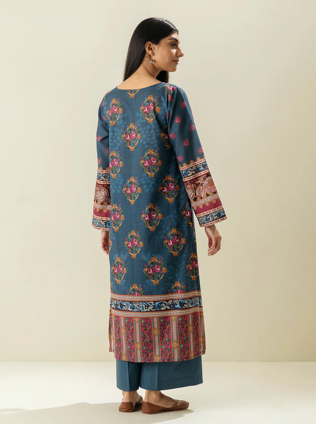 1 PIECE - PRINTED LAWN SHIRT - BLUE TALES - Image 2