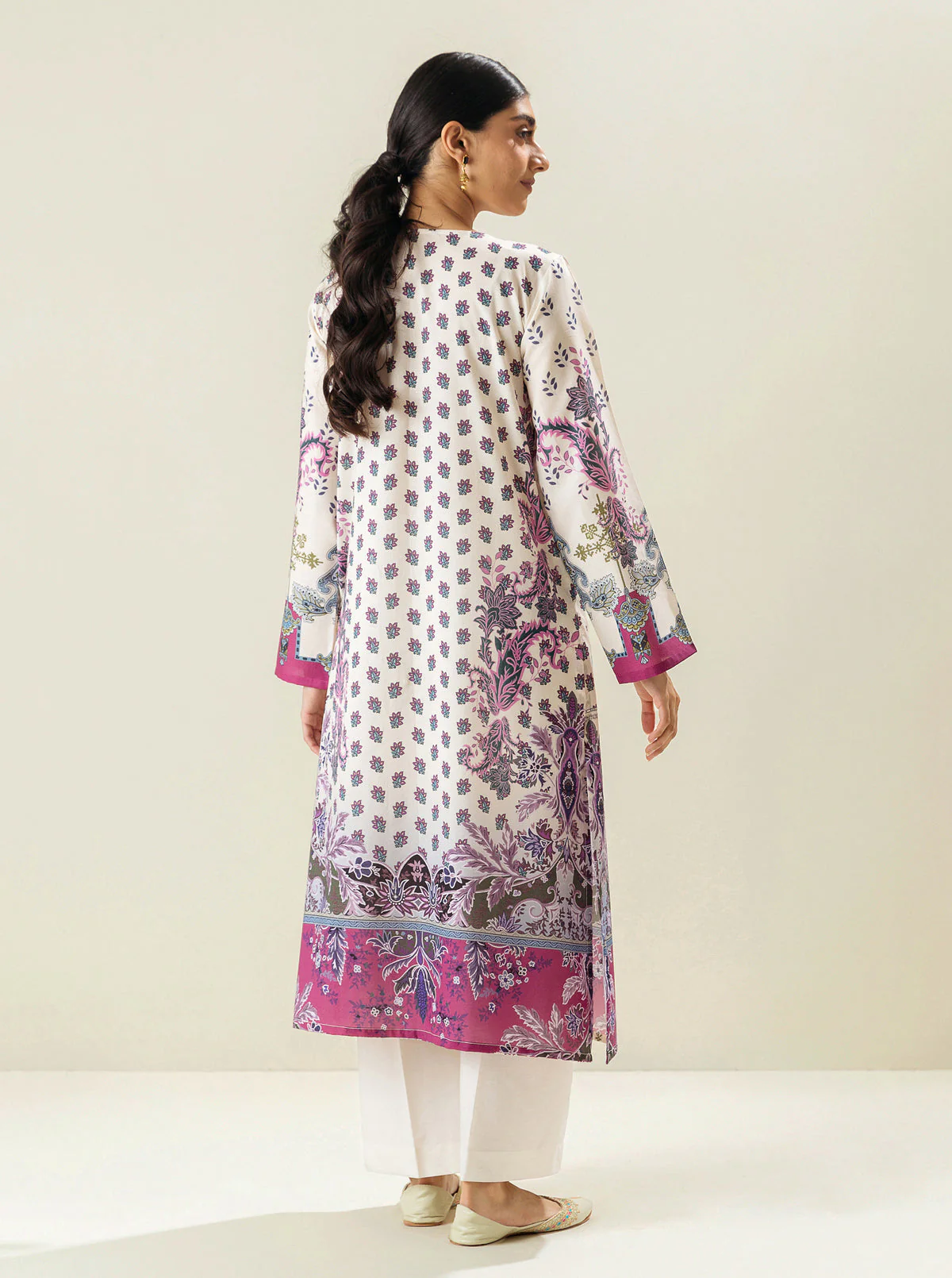 1 PIECE - PRINTED LAWN SHIRT - CHIVE BLOSSOM - Image 2