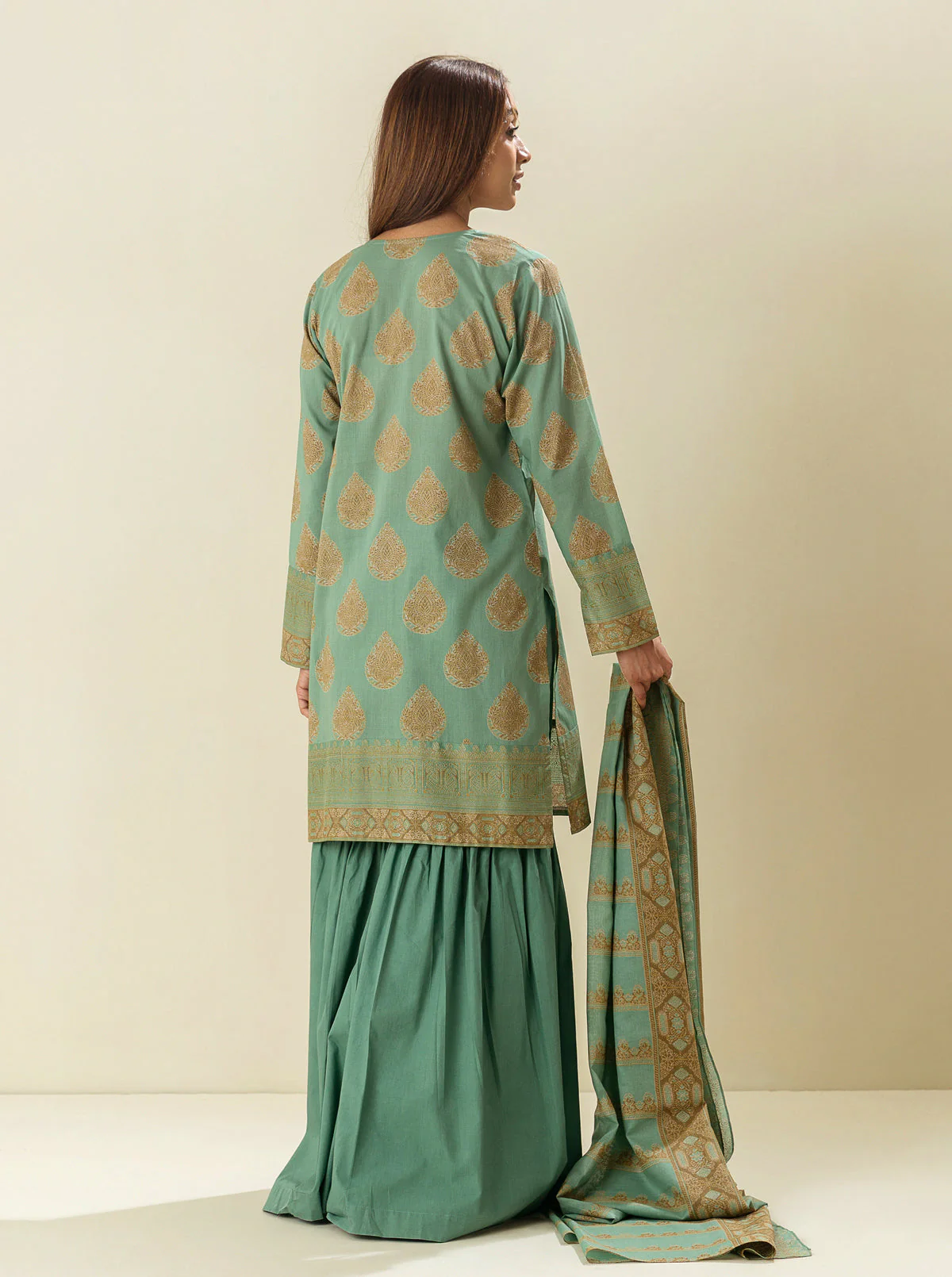 2 PIECE - EMBROIDERD LAWN SUIT - BREEZY SUN - Image 3