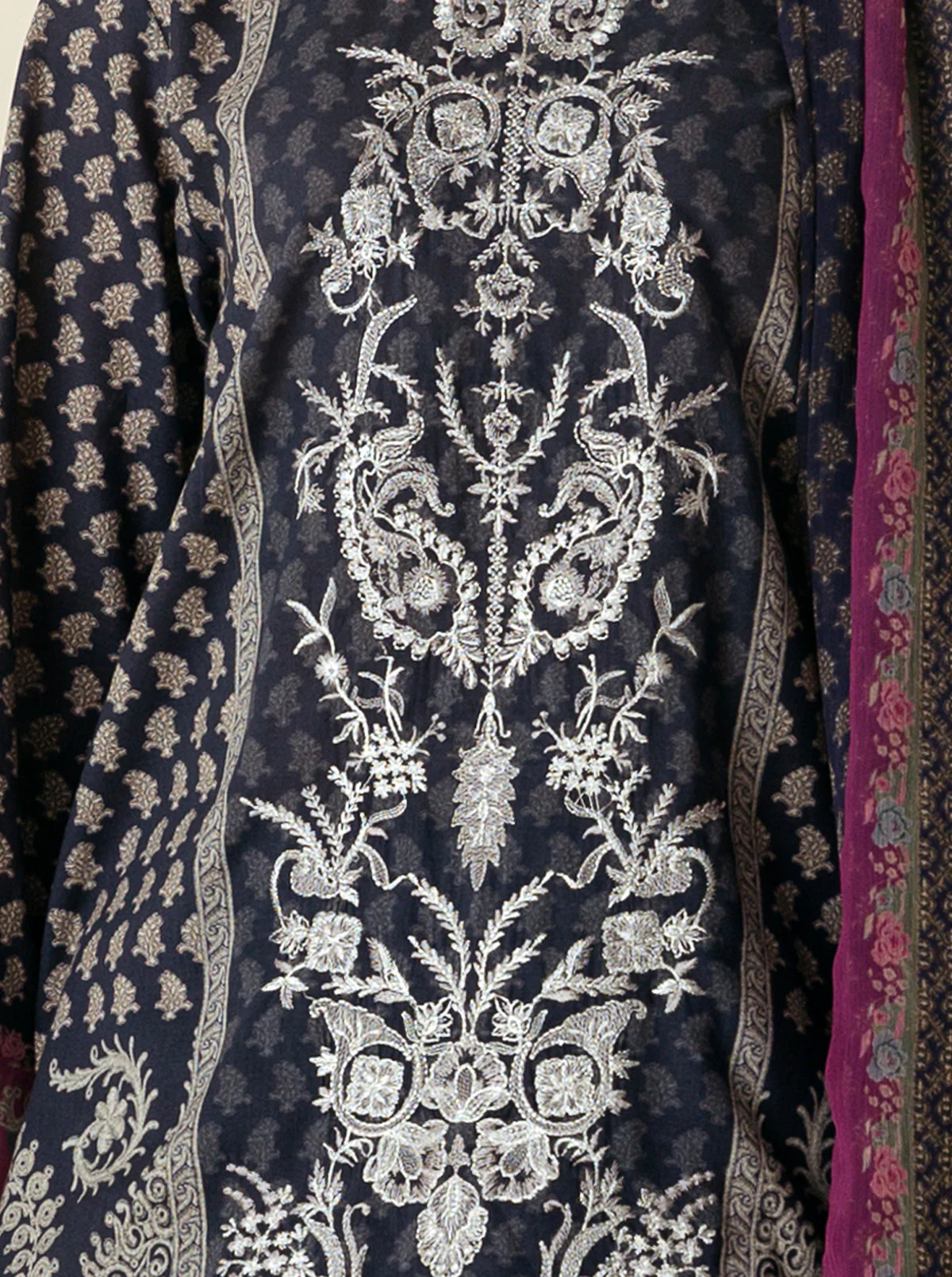 3 PIECE - EMBROIDERD LAWN SUIT - CLOUD DANCER - Image 2