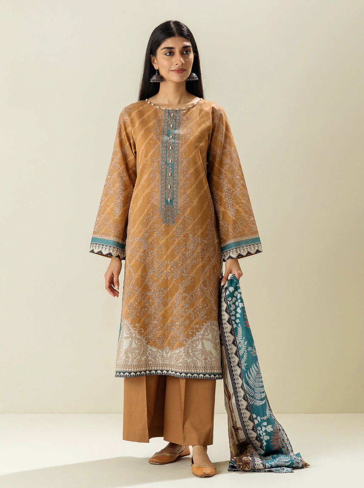 3 PIECE - PRINTED LAWN SUIT - NEW AGE BEAUTY - Image 2