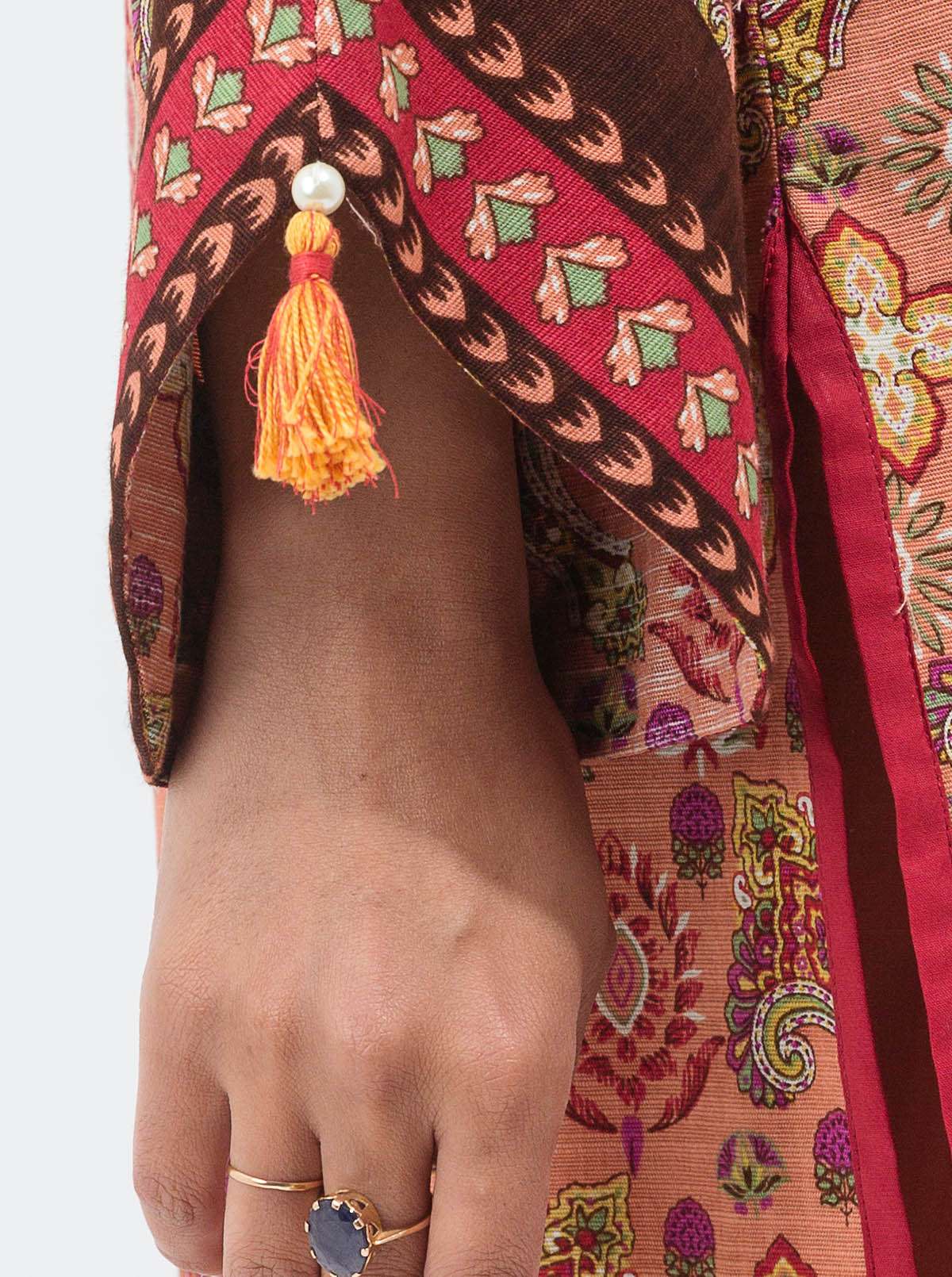 2 PIECE - PRINTED KHADDAR SUIT - PEACH BLUSH - Image 4