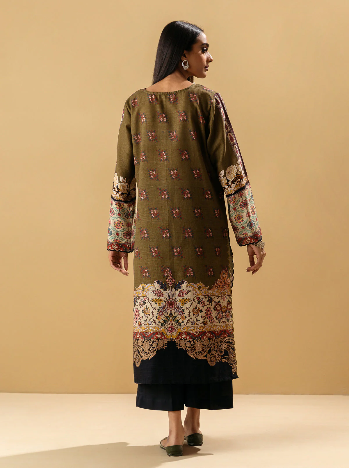 1 PIECE - PRINTED KHADDAR SHIRT - LINCOLN CHIDE - Image 3