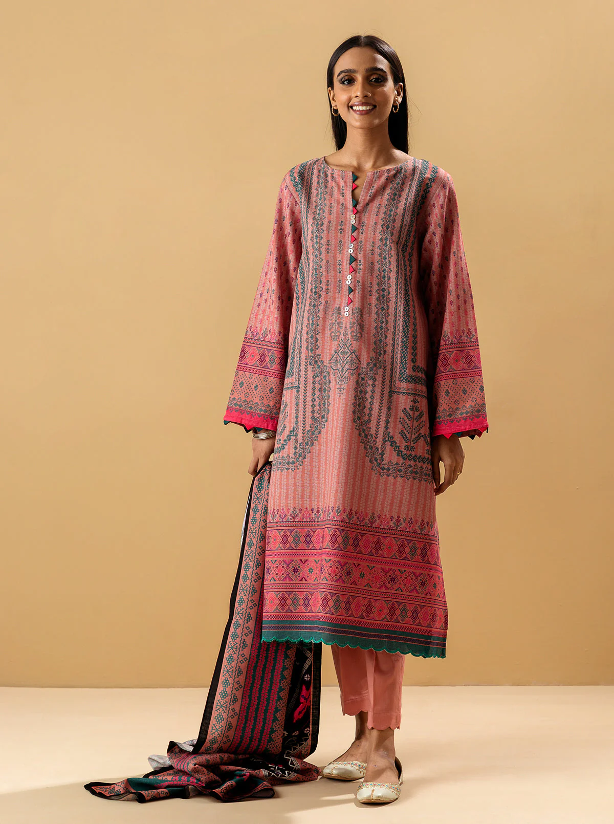 2 PIECE - PRINTED KHADDAR SUIT - DENIZE - Image 4