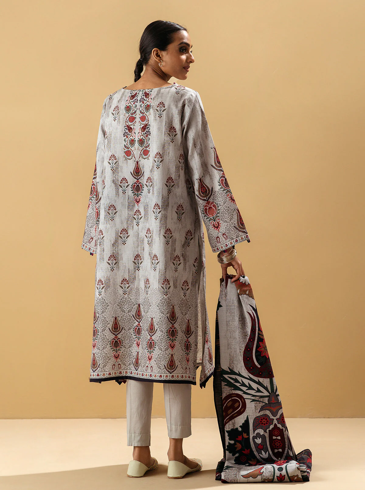 3 PIECE - PRINTED KHADDAR SUIT - MODERN BEQUEST - Image 6