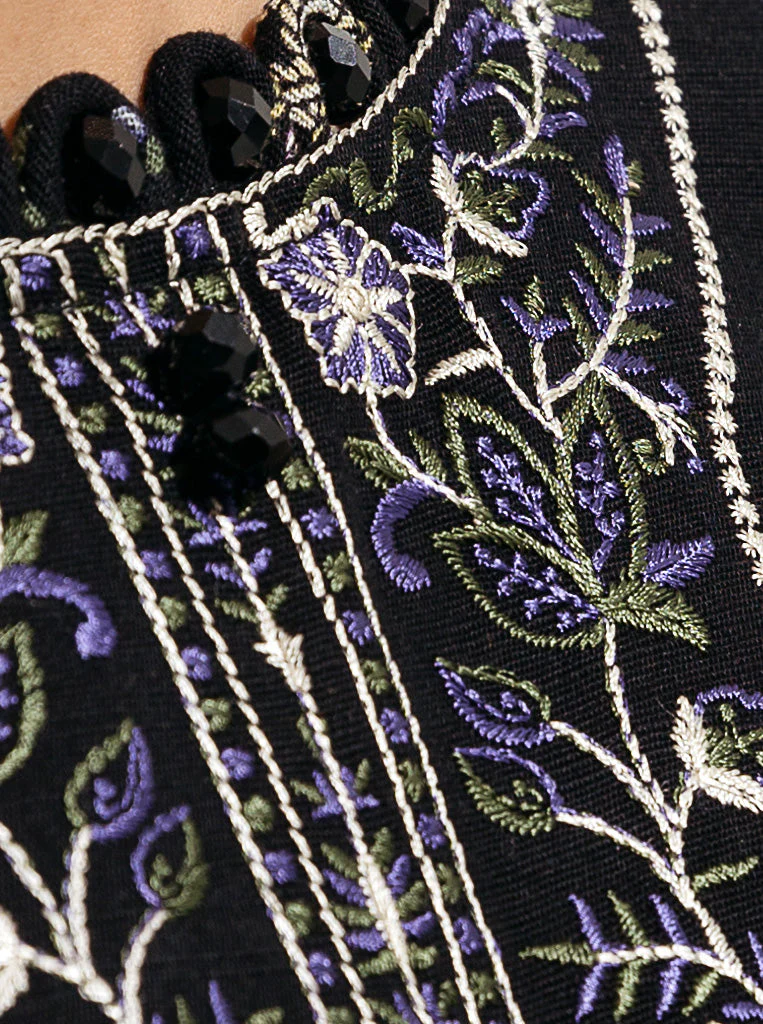 3 PIECE - EMBROIDERED  KHADDAR SUIT - NIGHT CONSTELLATIONS - Image 4