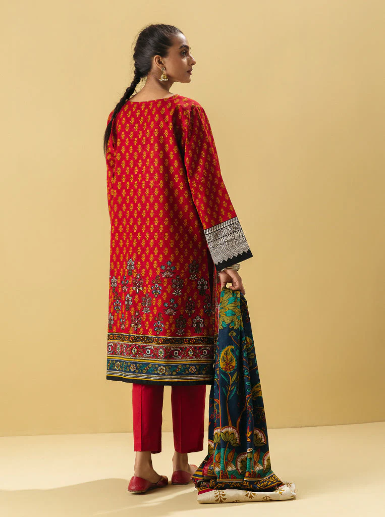 3 PIECE - EMBROIDERED  KHADDAR SUIT - FLORAL SYMNITY - Image 2