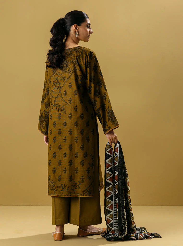 3 PIECE - PRINTED KHADDAR SUIT - WILLOW BOUGH - Image 2