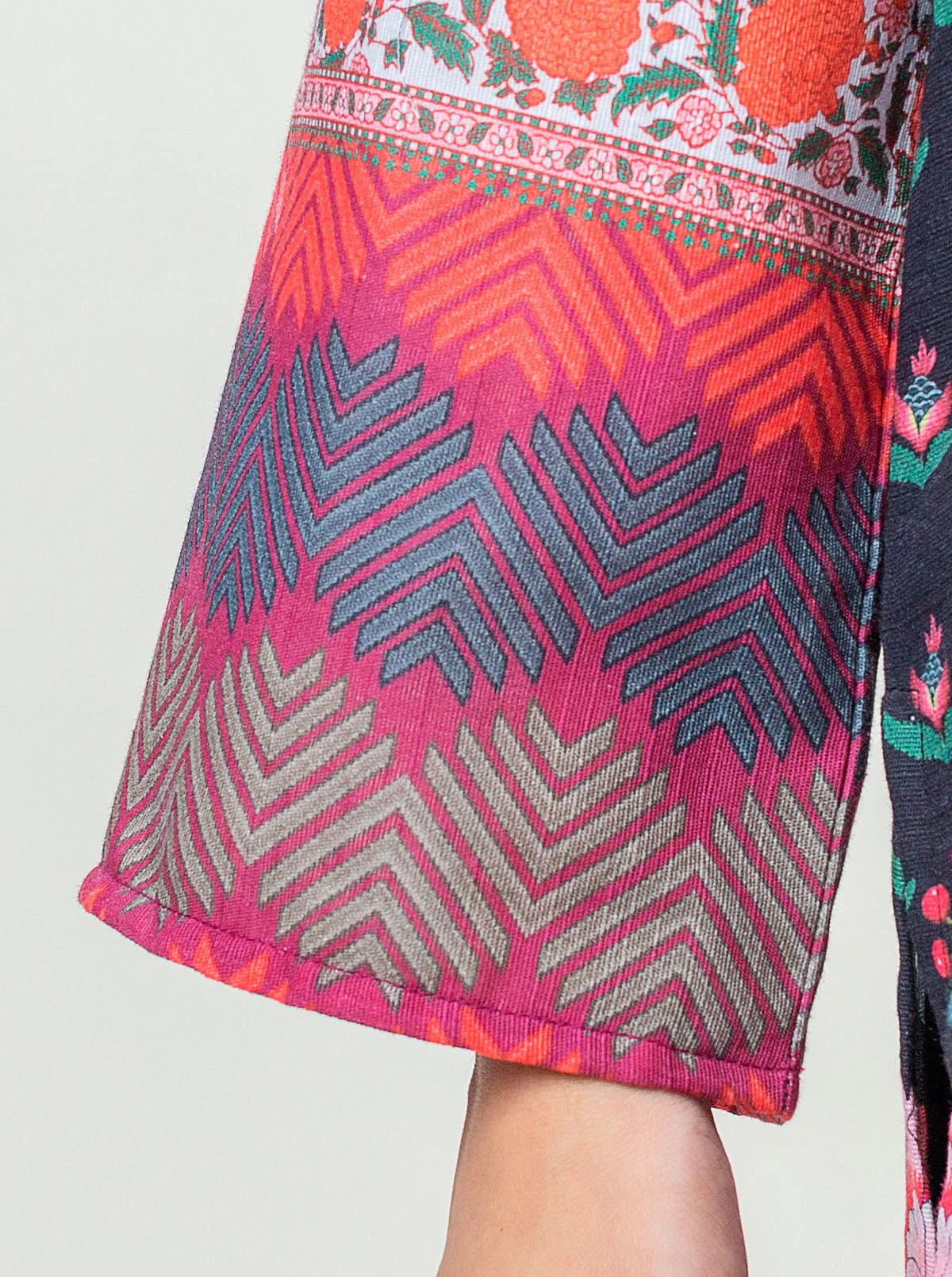 1 PIECE - PRINTED KHADDAR SHIRT - NIGHT GARDEN - Image 4
