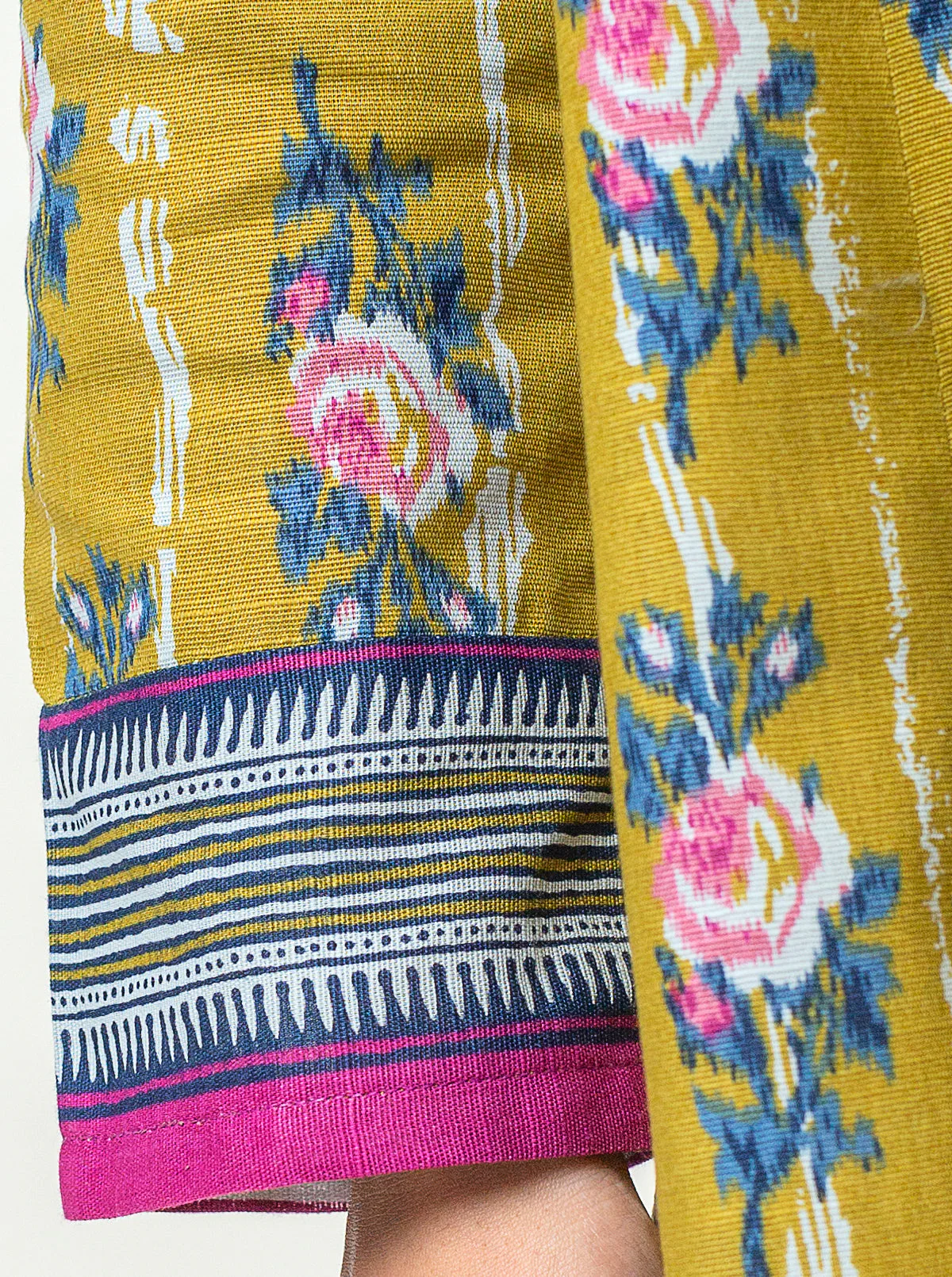 2 PIECE - PRINTED KHADDAR SUIT - MUSTARD VINES - Image 4