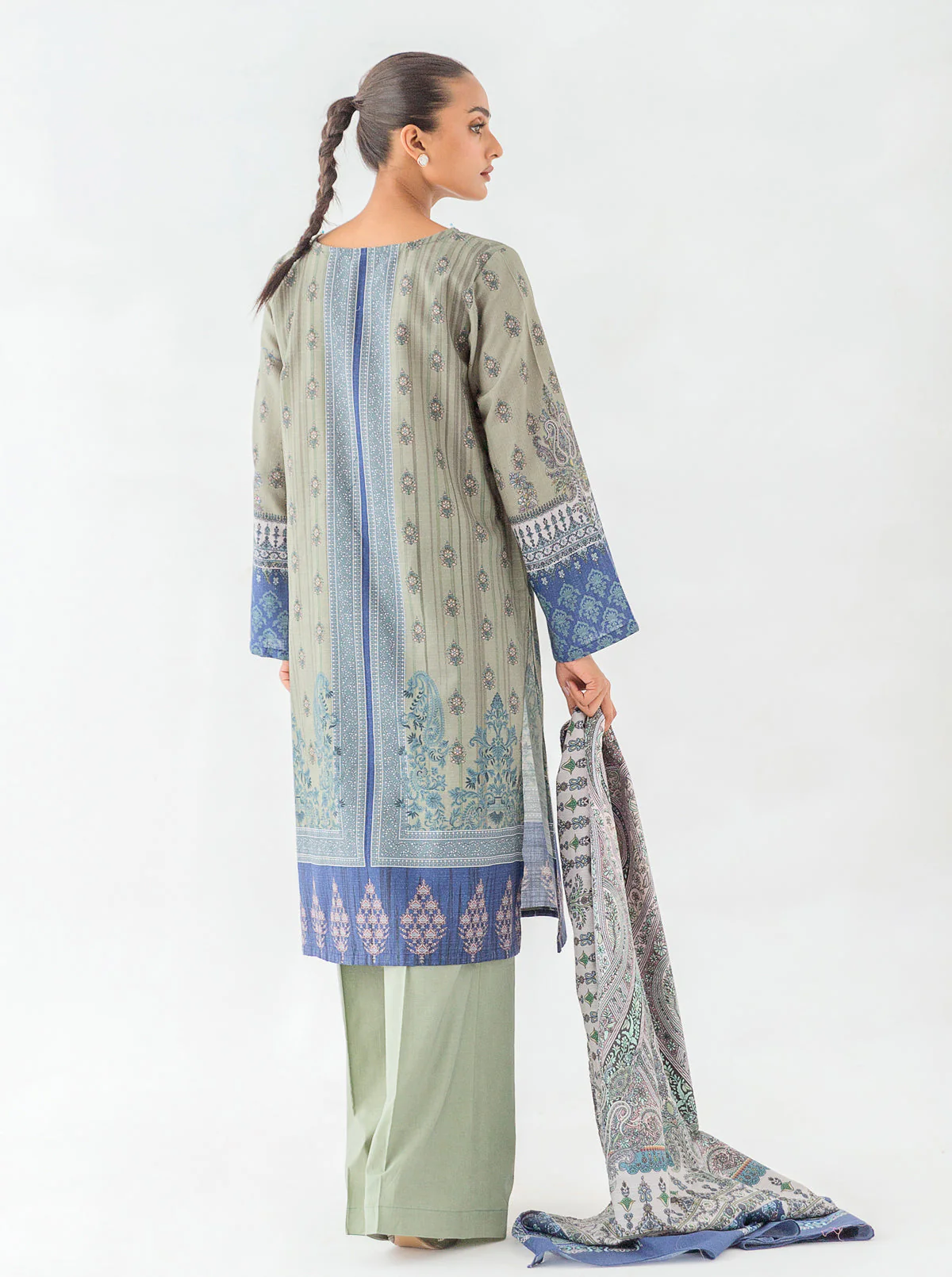 3 PIECE - PRINTED KHADDAR SUIT - MARGARITA MOON - Image 3