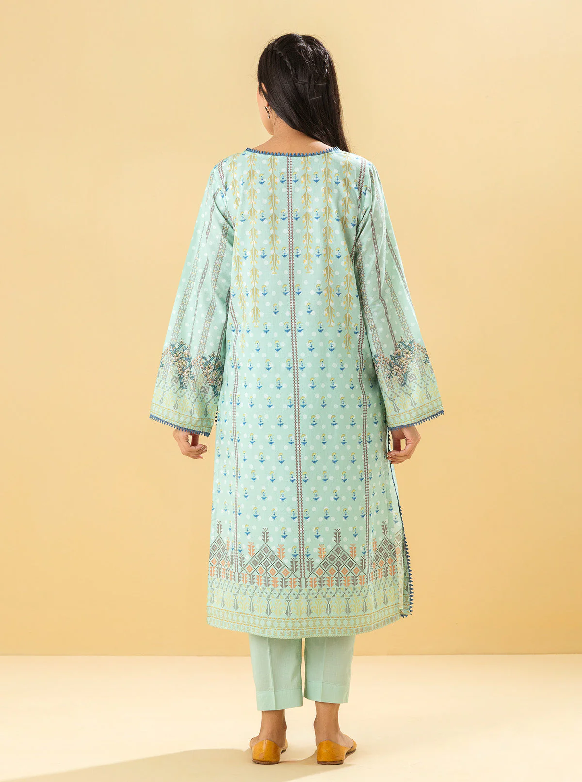 2 PIECE - PRINTED LAWN SUIT - MISTY GARDENIA - Image 3